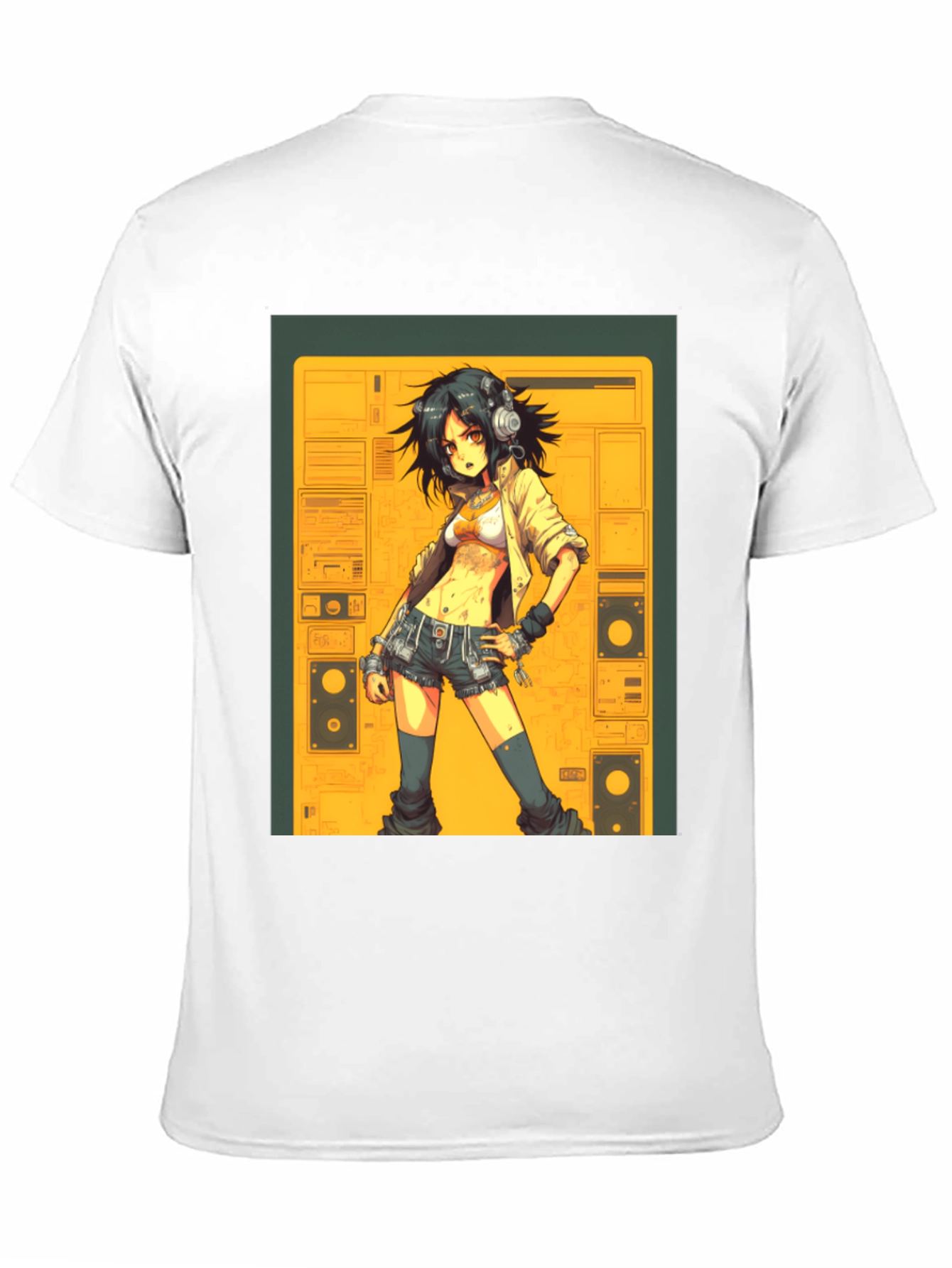 Black Anime Girl Graphic Tee - Black view 11