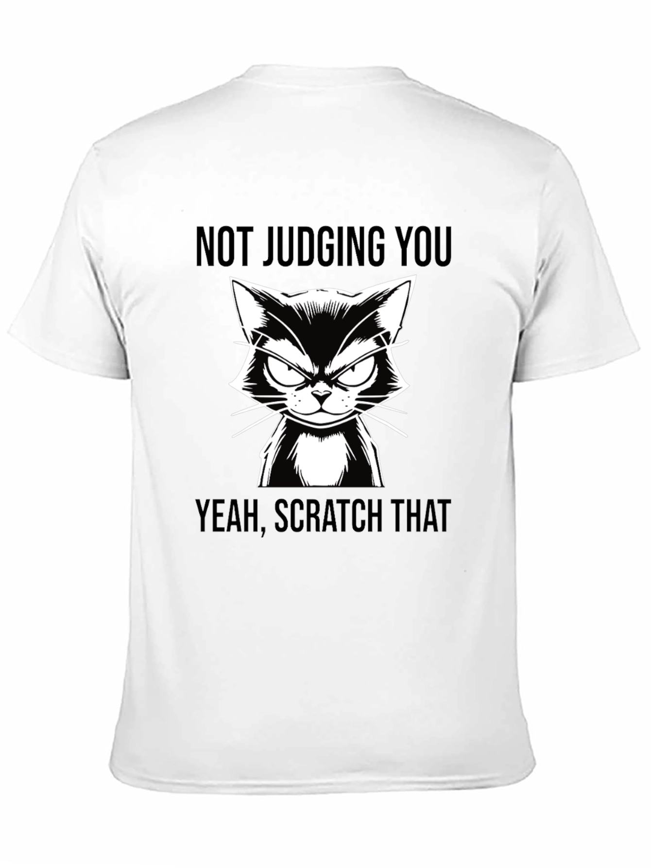 Black Funny Cat T-Shirt - Not Judging You Tee view 11