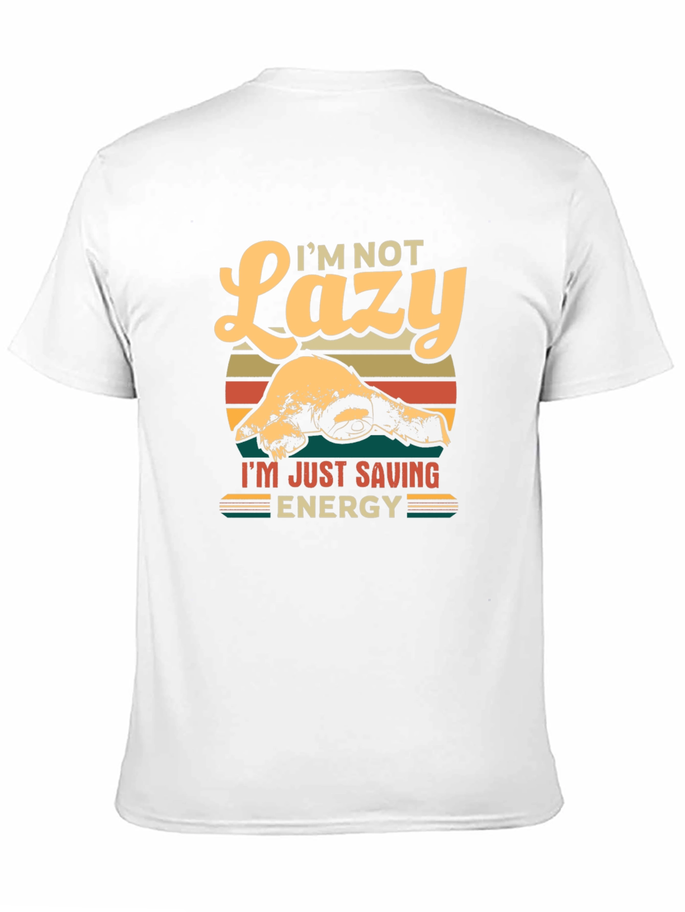 Black Lazy Sloth Energy Saving Graphic T-Shirt view 11