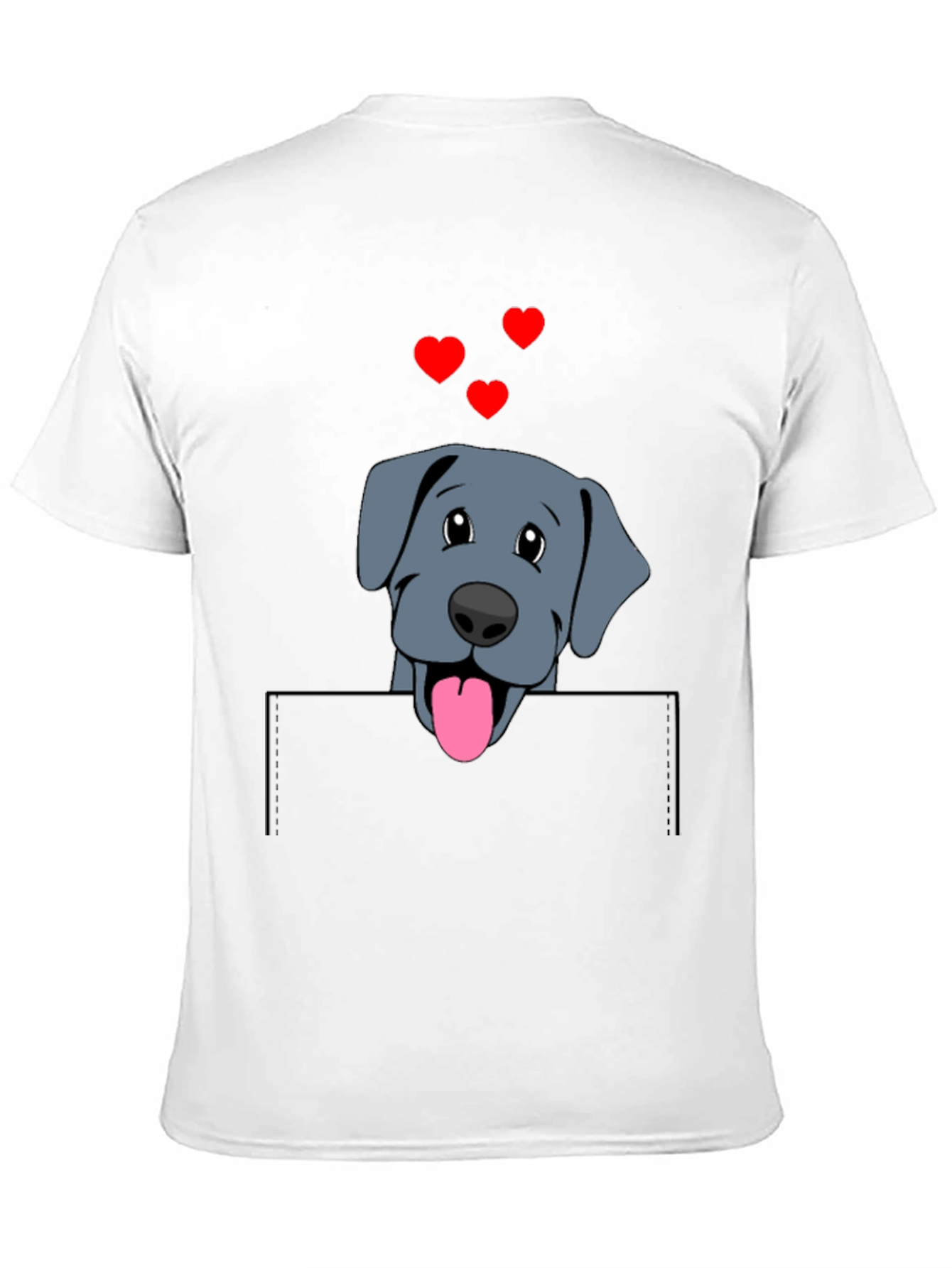 Black Cute Dog in Pocket T-Shirt view 11