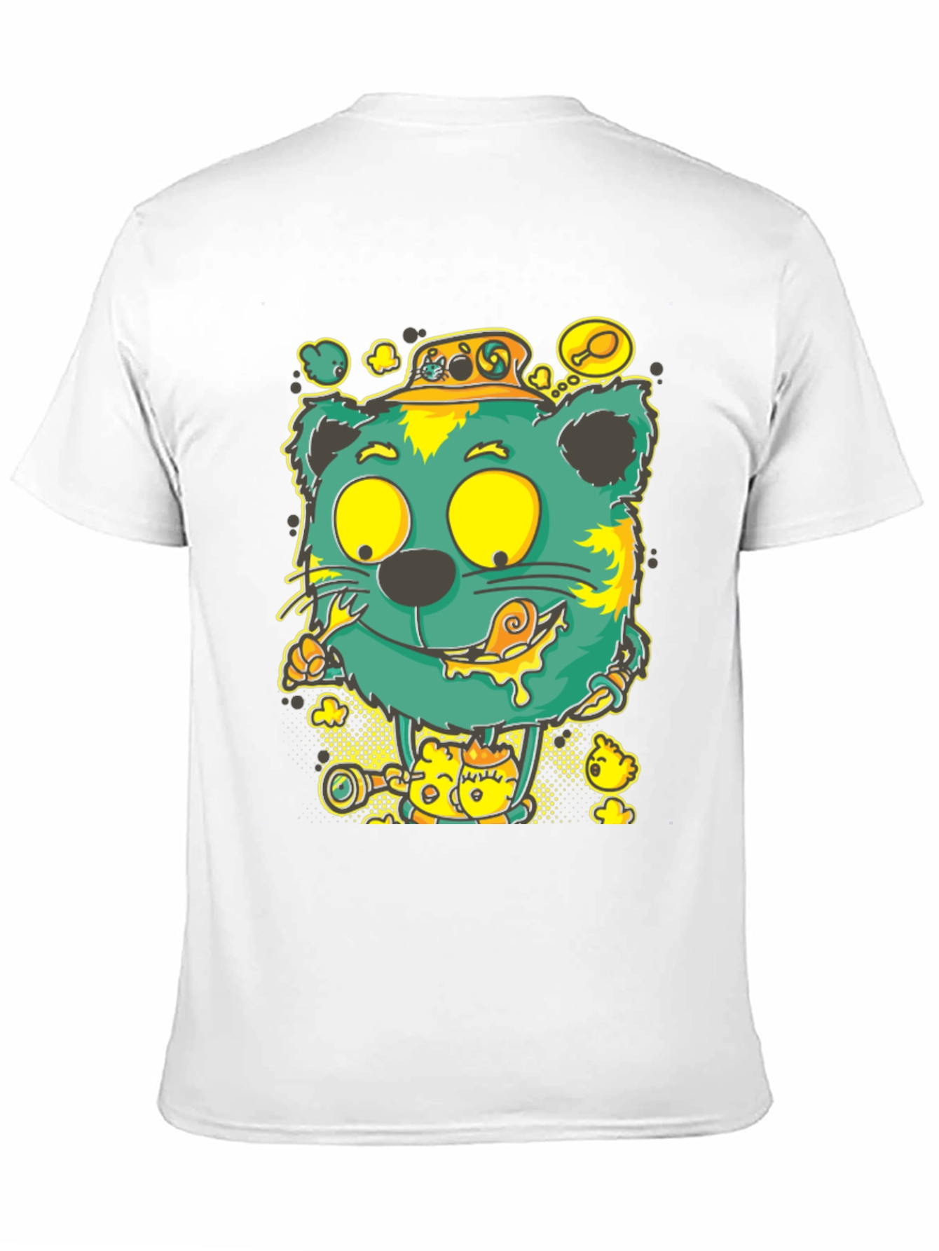 Black Cartoon Cat Graphic Tee view 11
