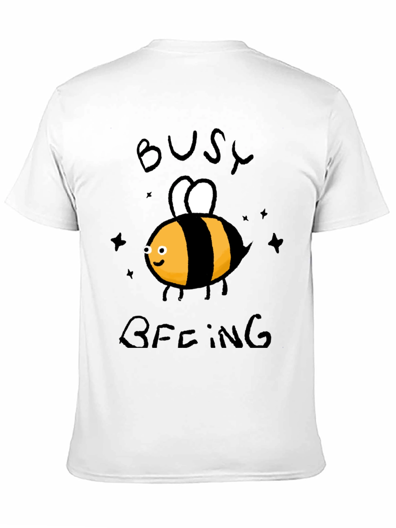 Black Busy Beeing T-Shirt - Black Crew Neck Graphic Tee view 11
