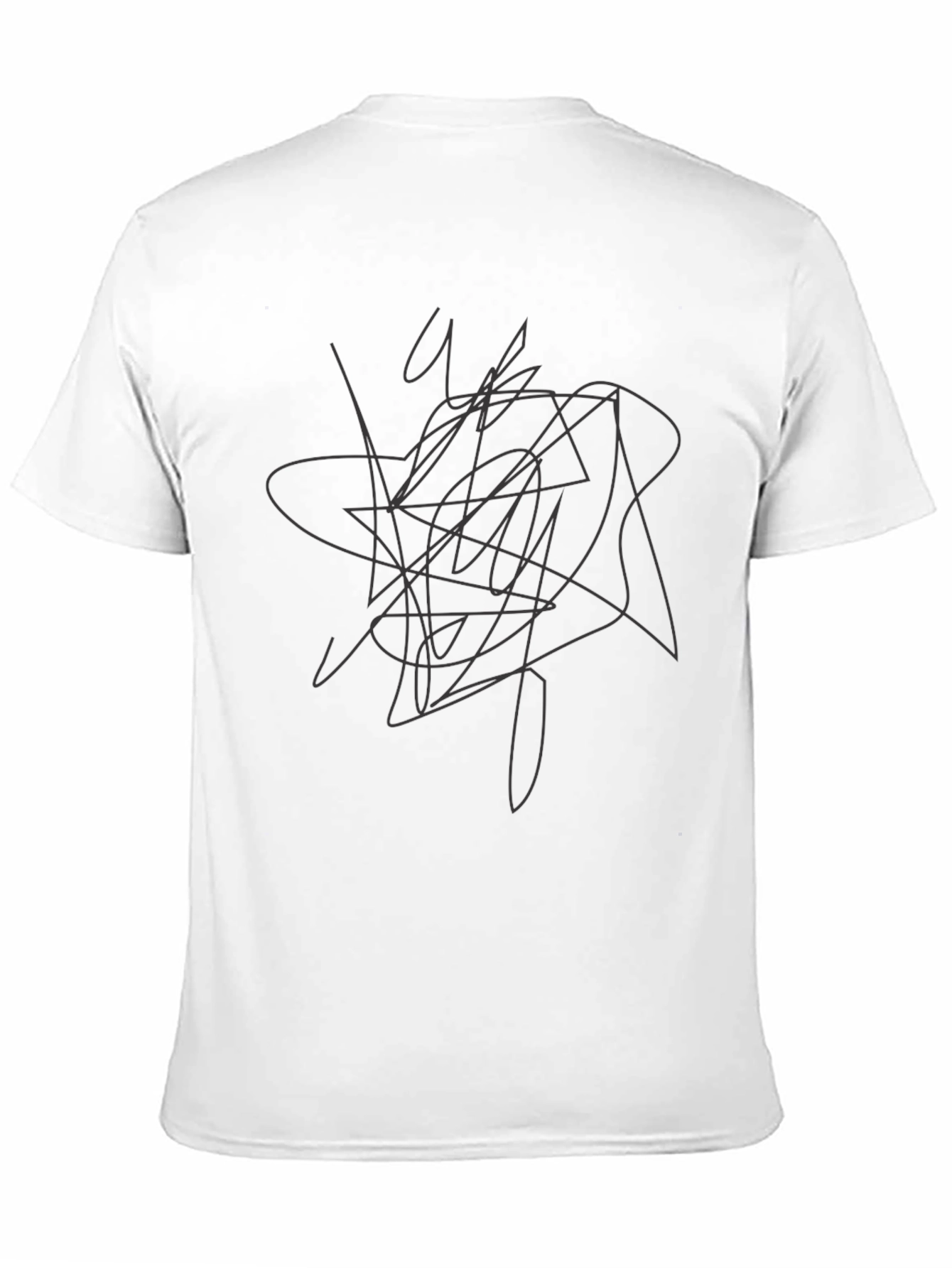 Black Abstract Line Art Black T-Shirt view 11