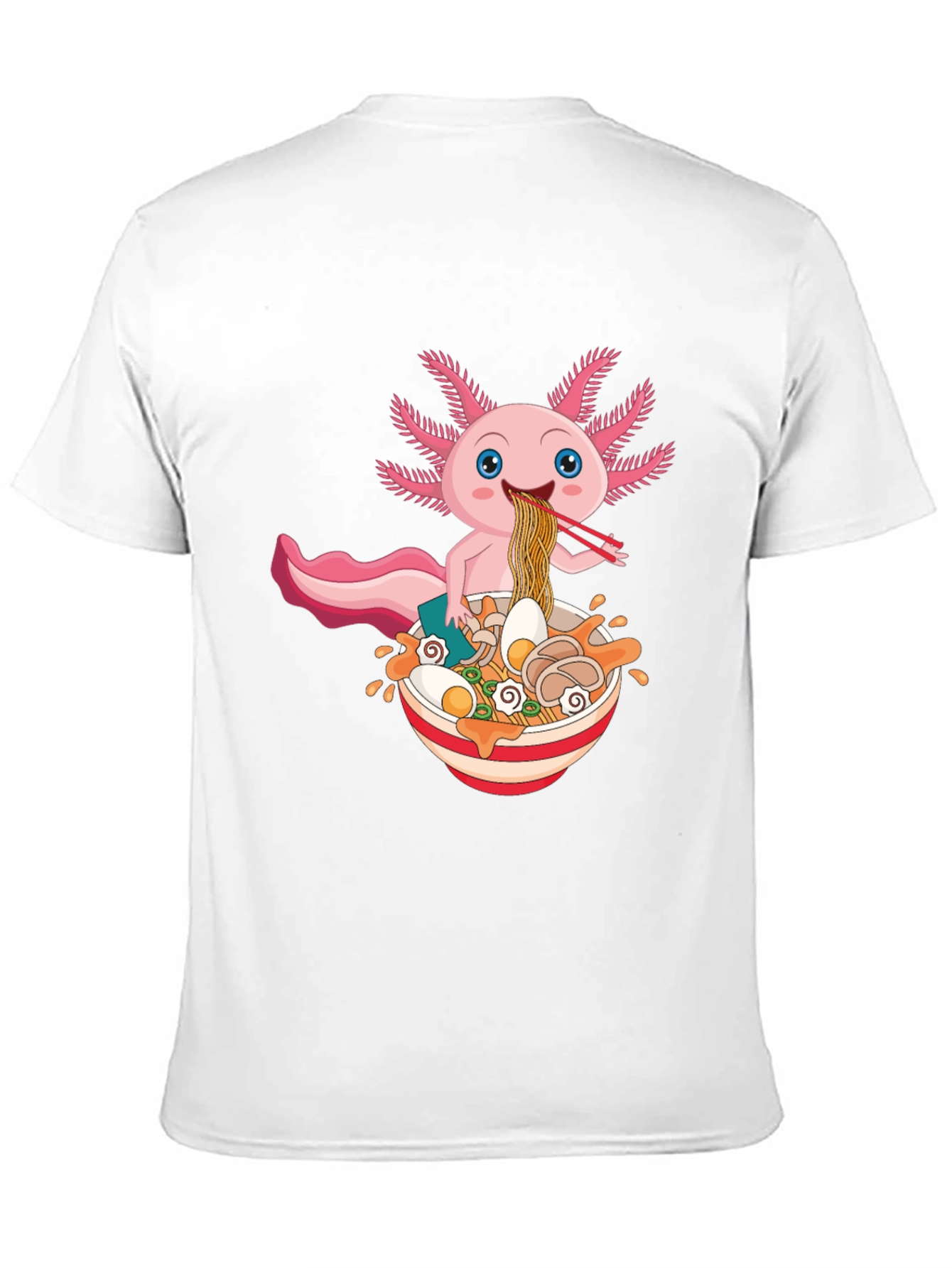 Black Axolotl Ramen T-Shirt - Cute Kawaii Noodle Lover Tee view 11