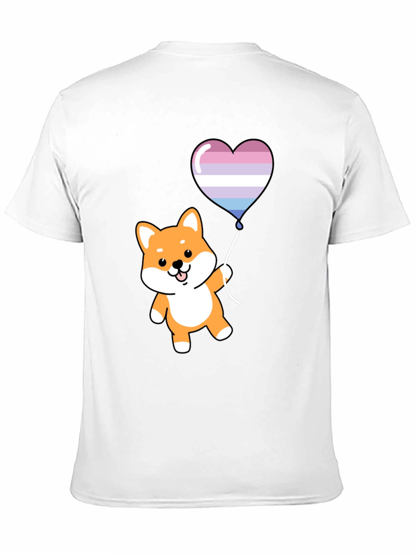 Black Shiba Inu Heart Balloon Graphic Tee view 11