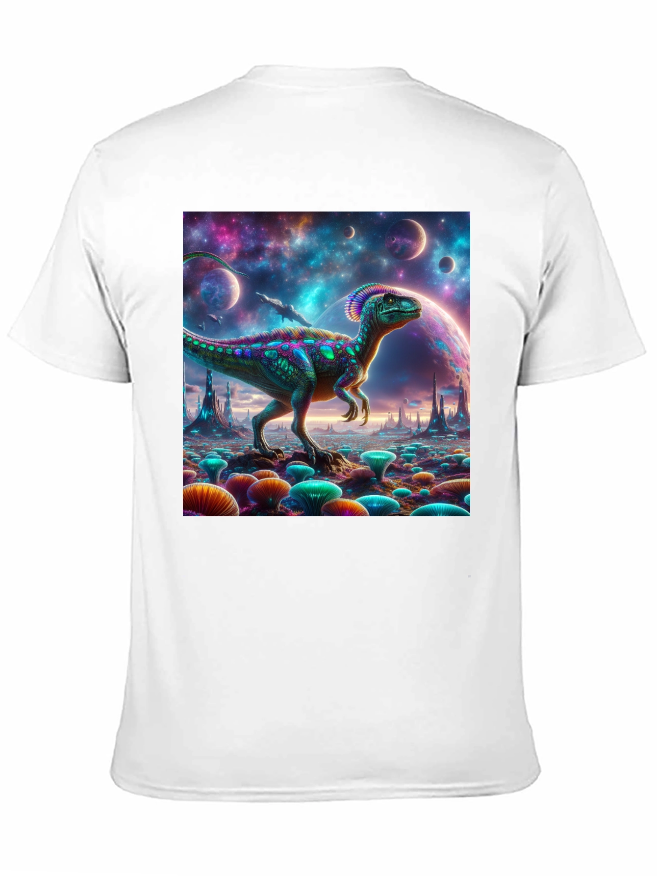 Black Dino Galaxy T-Shirt view 11