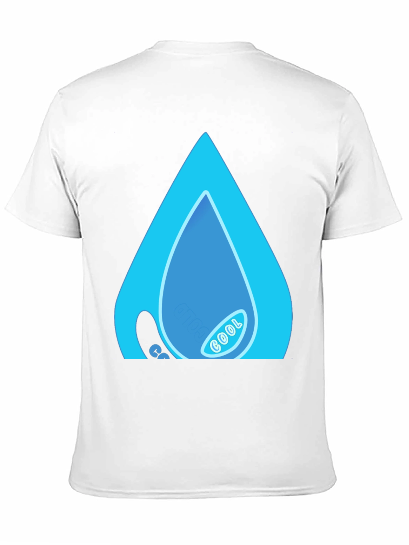 Black Cool Water Drop Graphic Black T-Shirt view 11