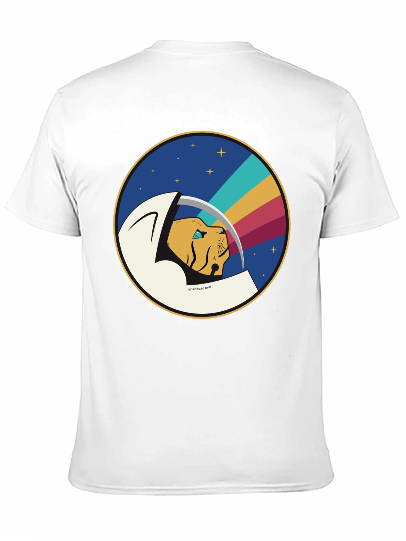 Black Space Cat One Graphic T-Shirt view 11