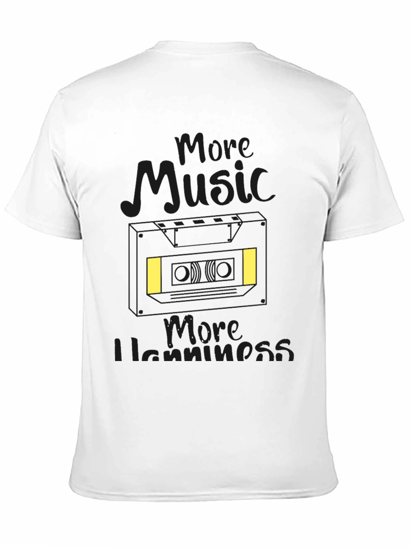 Black More Music More Happiness Black T-Shirt view 11