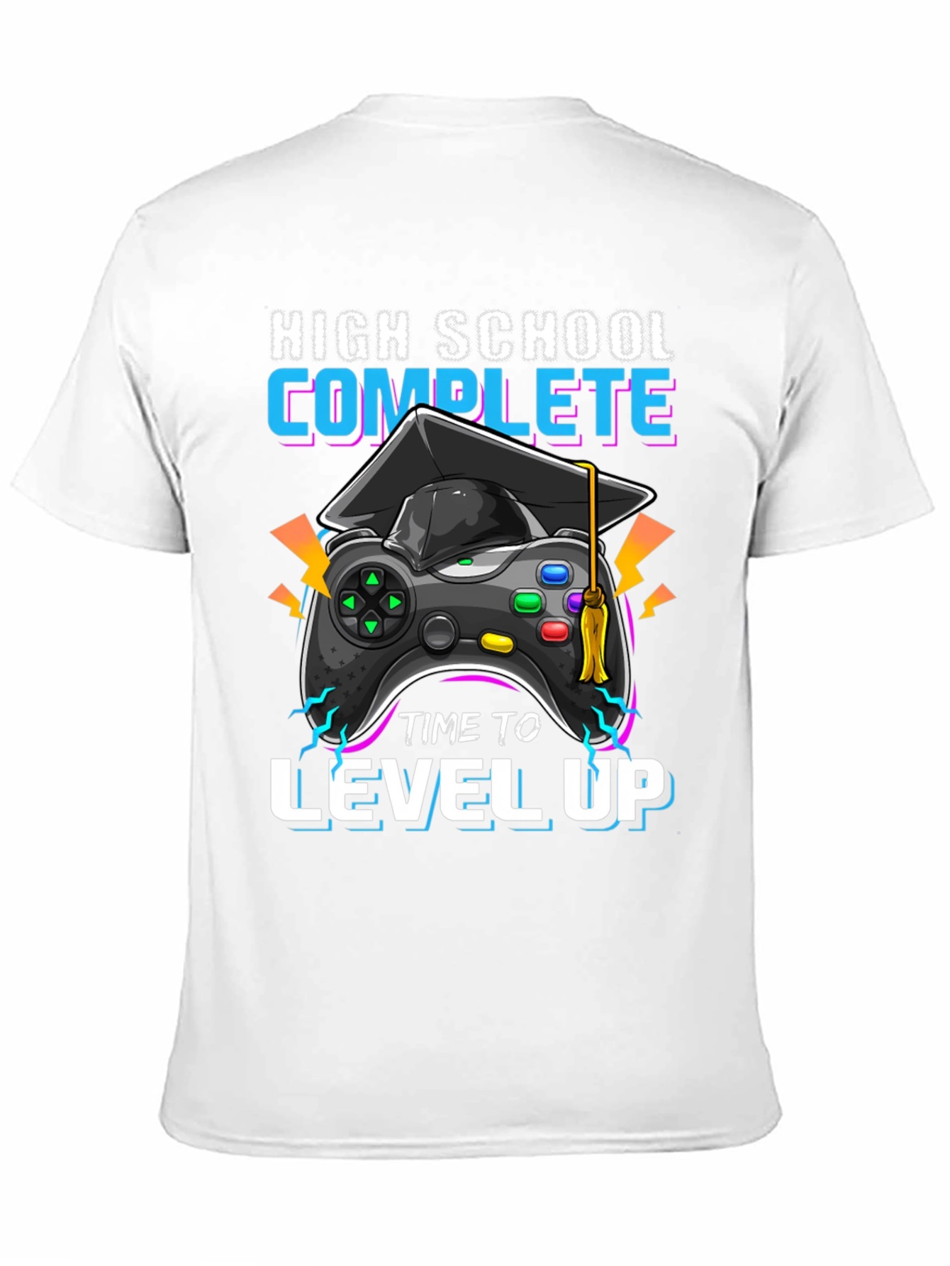 Black High School Complete Level Up Gamer T-Shirt view 11