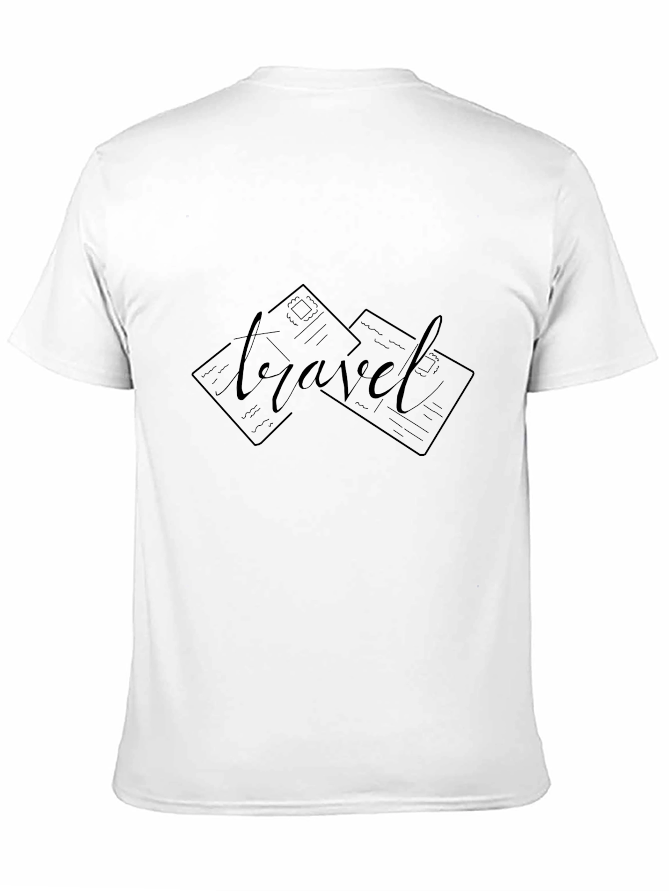 Black Travel Graphic Tee - Soft Cotton Black T-Shirt view 11
