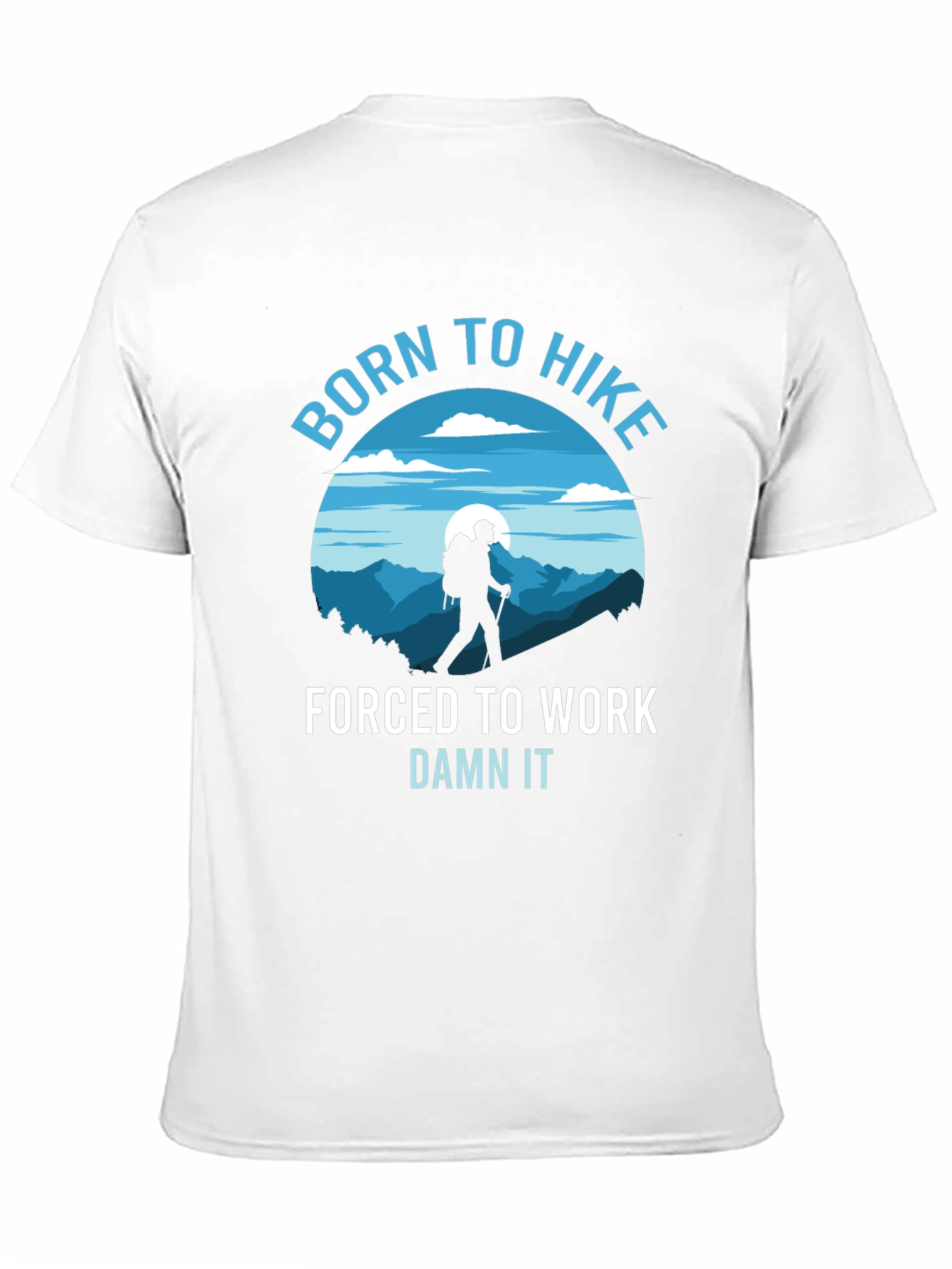 Black Born to Hike Men's Black Graphic T-Shirt view 11