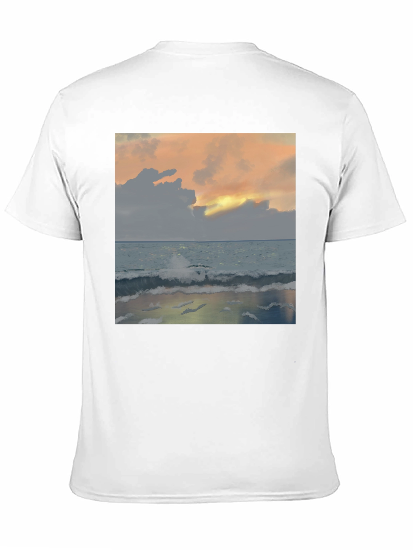 Black Ocean Sunset T-Shirt - Black Crew Neck view 11