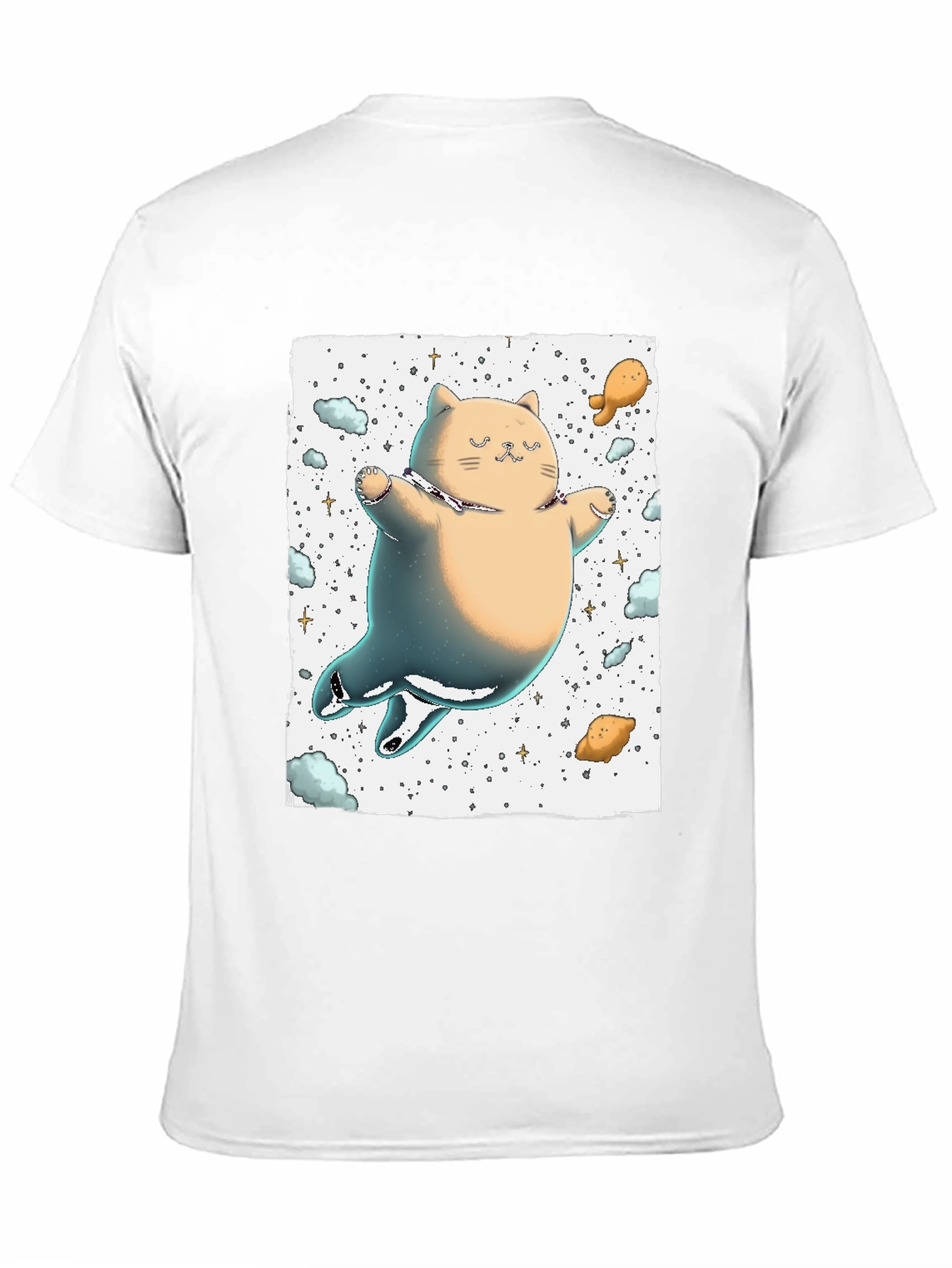 Black Space Cat T-Shirt - Adorable Feline in the Cosmos! view 11