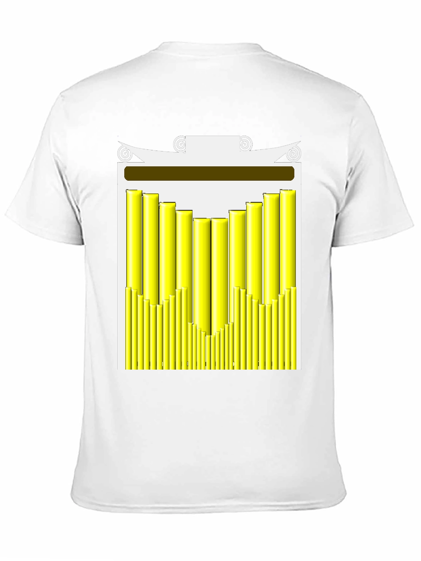 Black Abstract Graphic Tee - Modern Yellow Bars Design view 11