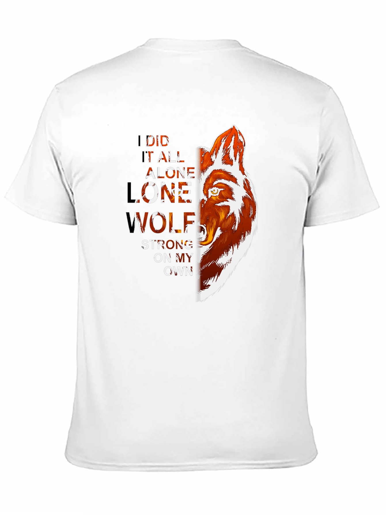 Black Lone Wolf Graphic Print T-Shirt - Strong, Independent Style view 11