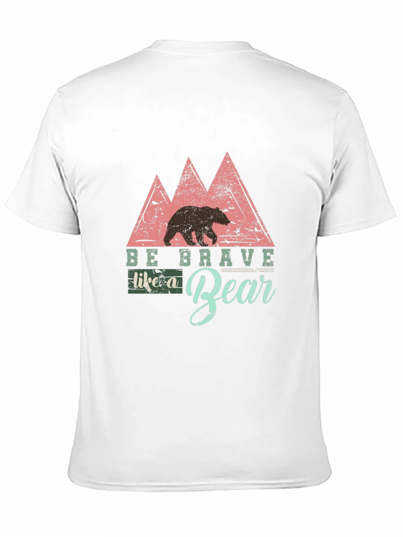 Black Be Brave Like a Bear Black T-Shirt - Nature Inspired Design view 11