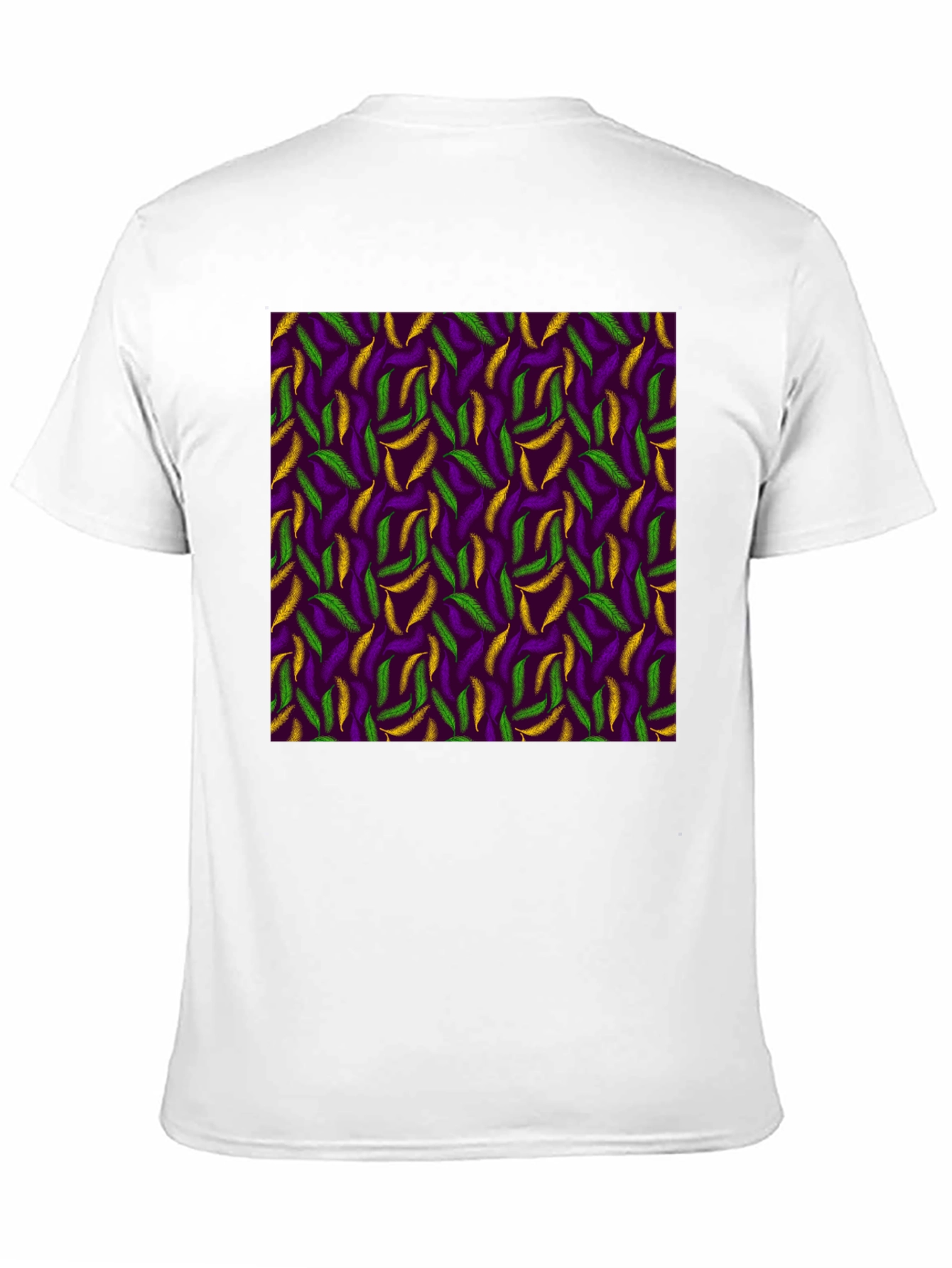 Black Mardi Gras Feather Pattern Crewneck T-Shirt view 11