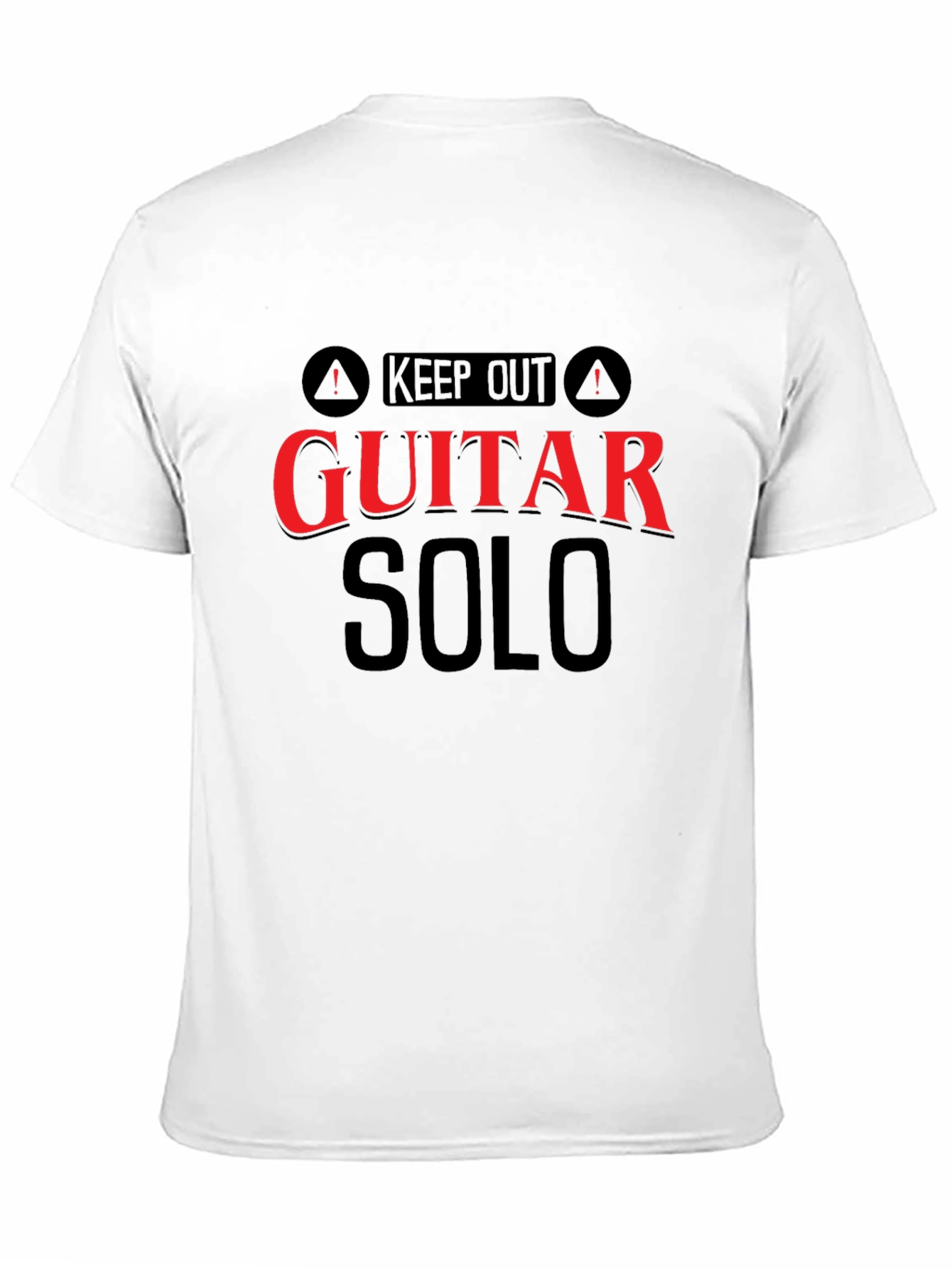 Black Keep Out Guitar Solo Funny Black T-Shirt view 11