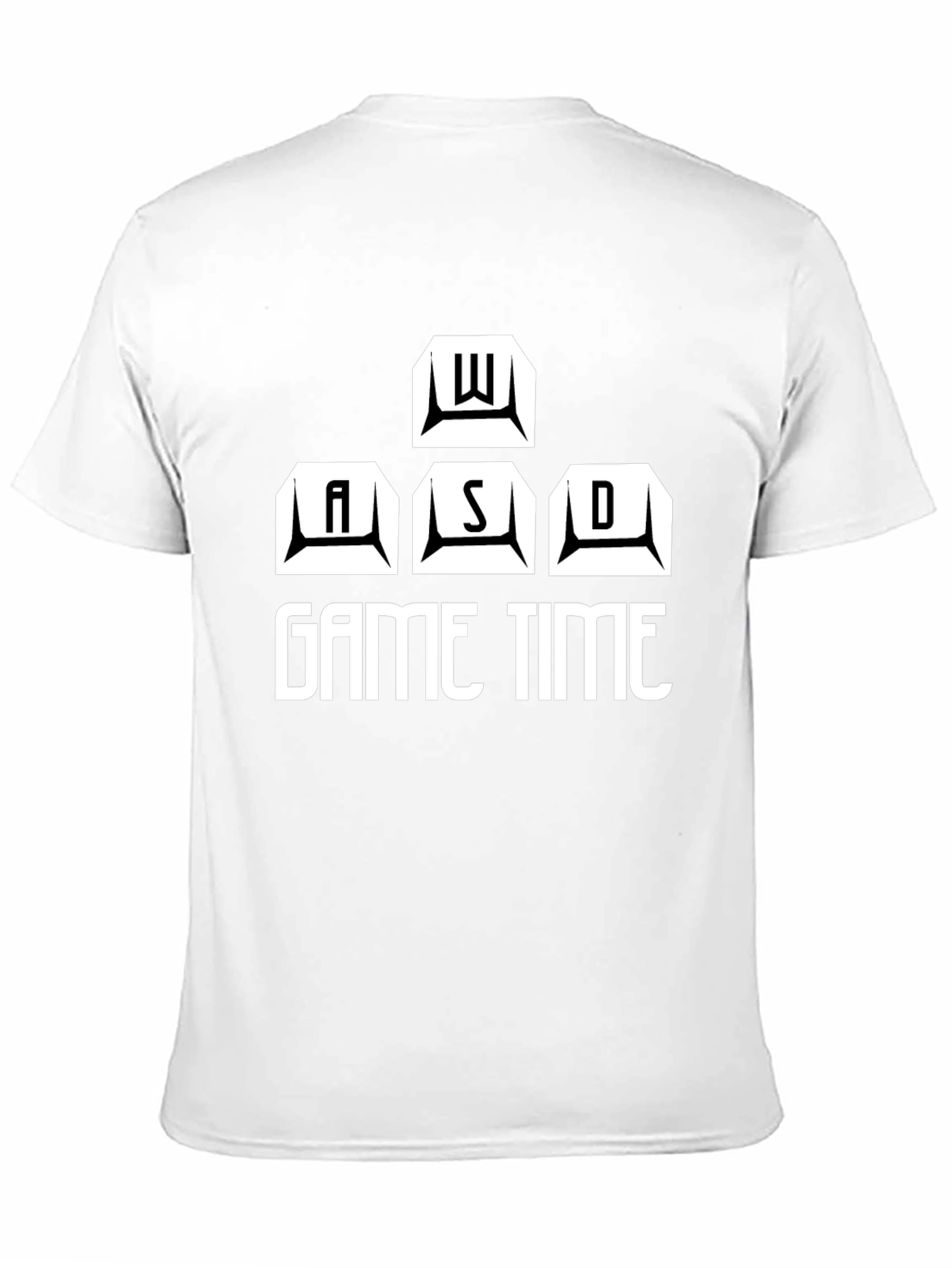 Black Game Time Black T-Shirt - WASD Gamer Design view 11