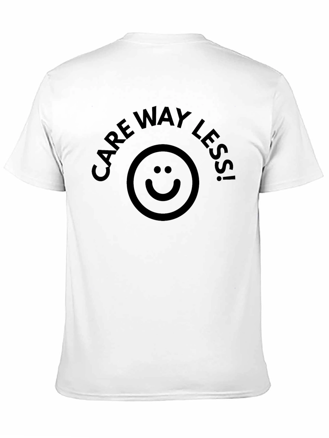 Black Care Way Less Black T-Shirt with Smiley Face Design view 11