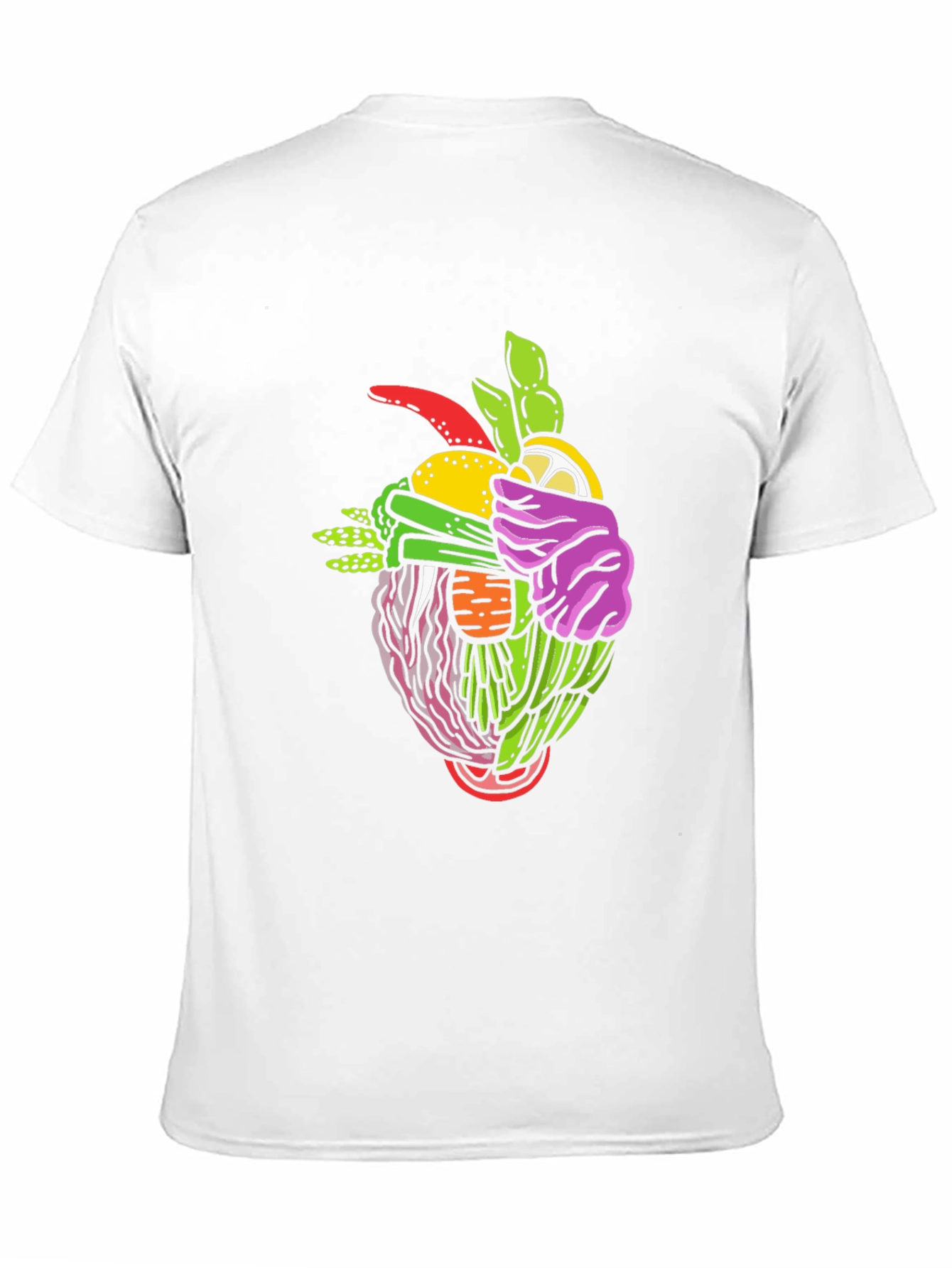 Black Vegetable Heart Graphic Tee - Modern Streetwear view 11