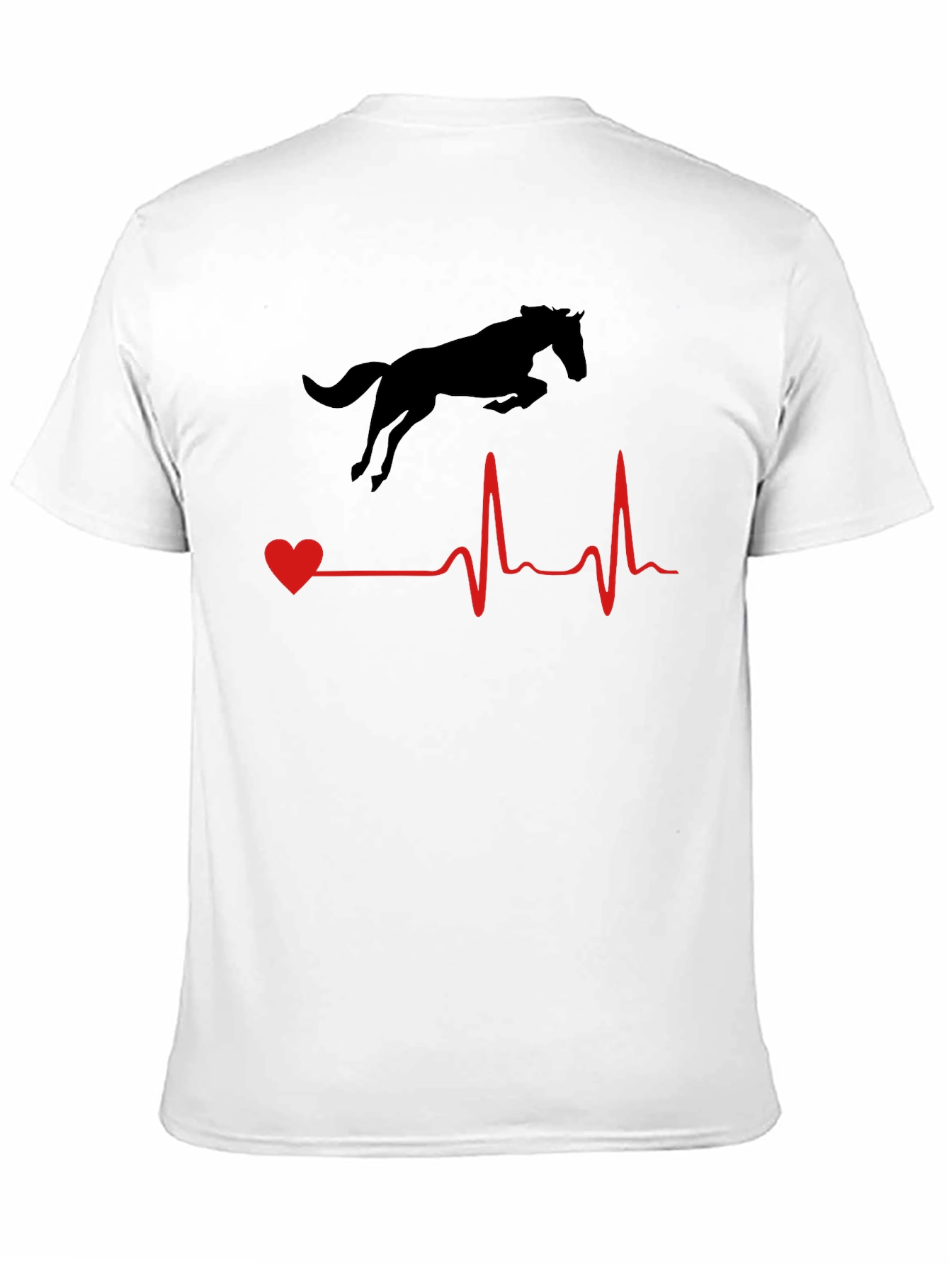 Black Horse Heartbeat Graphic Tee - Equestrian Lover Shirt view 11