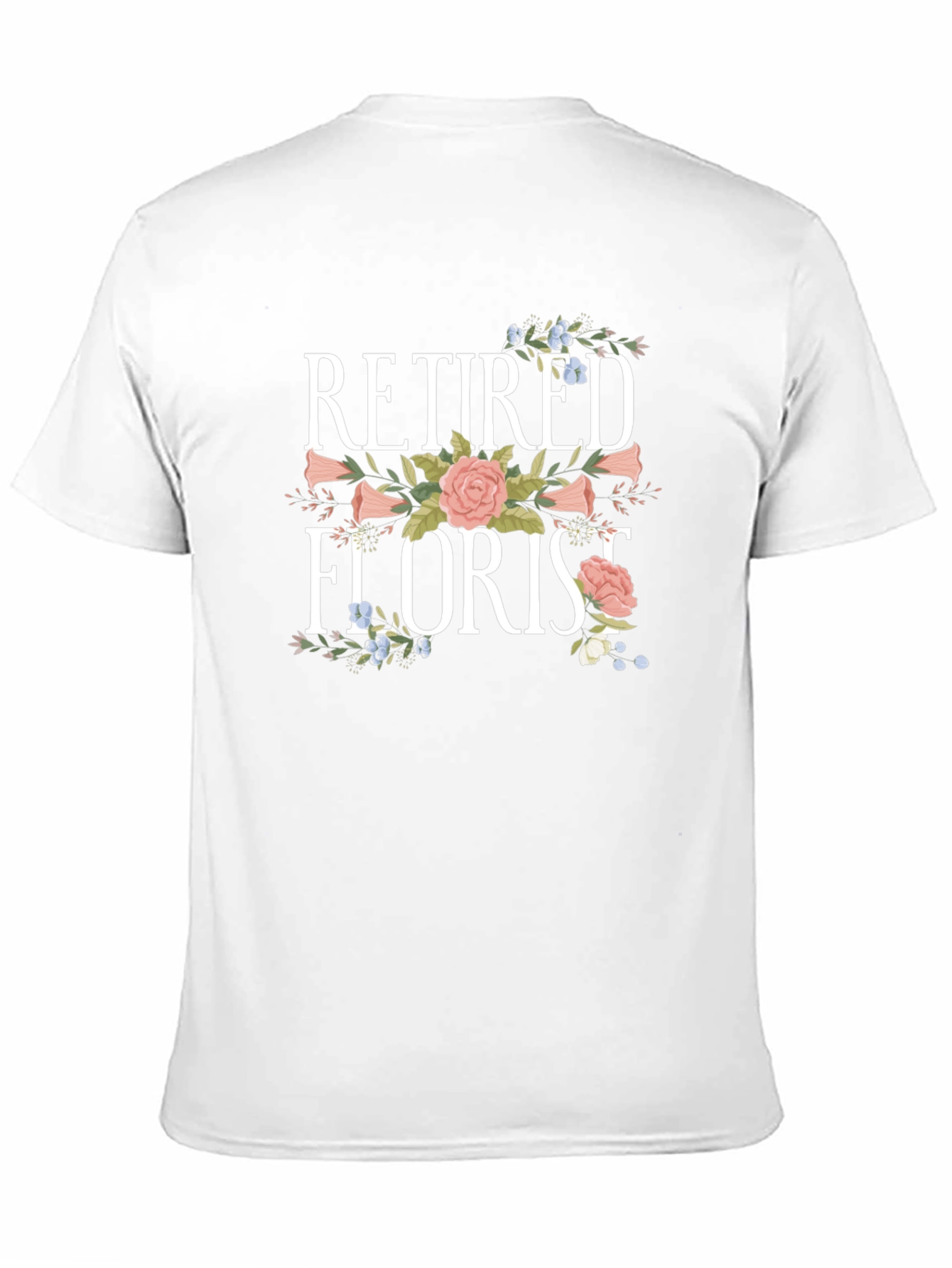 Black Retired Florist T-Shirt, Floral Design view 11