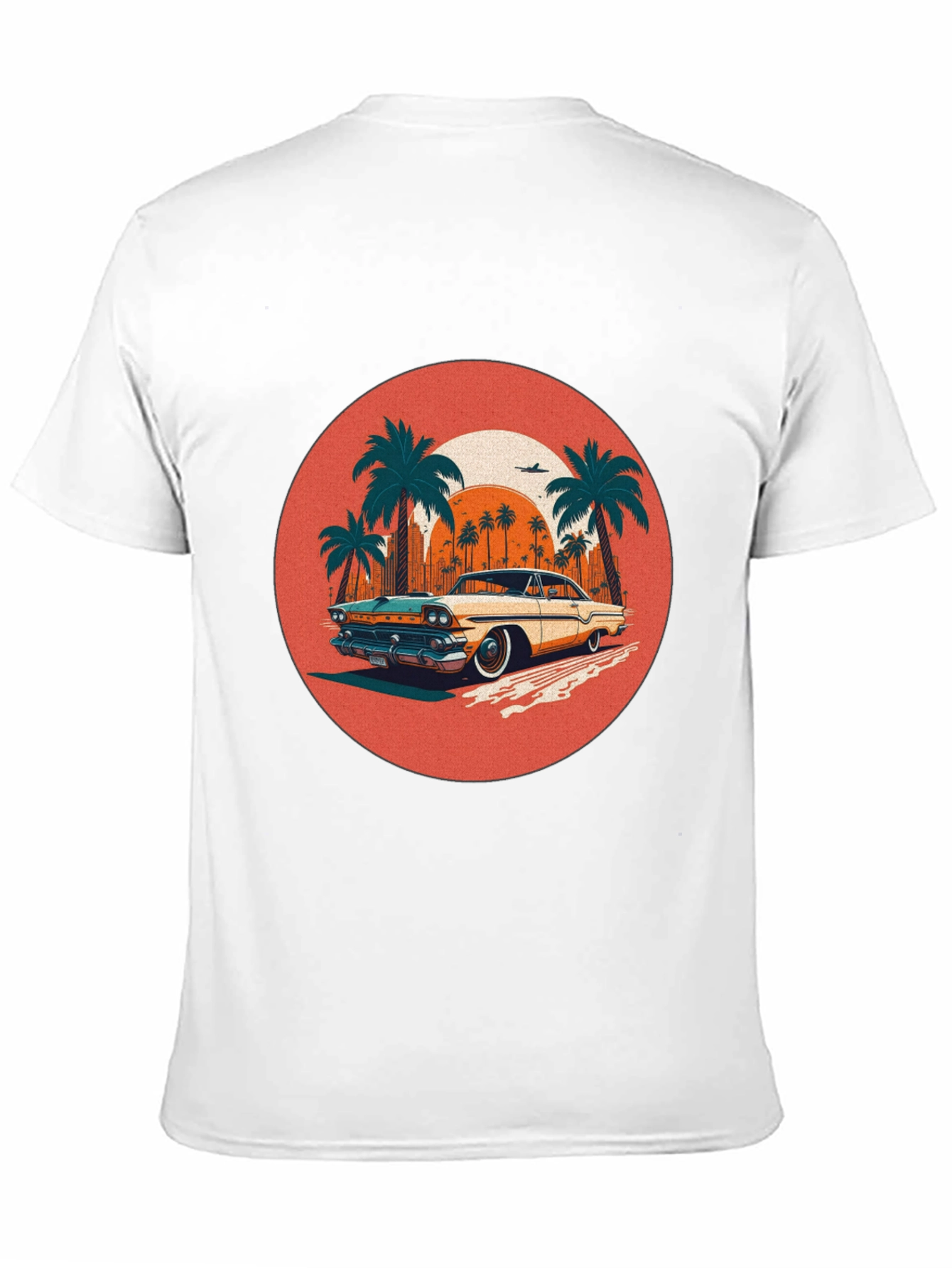 Black Retro Car & Palms Graphic Tee view 11