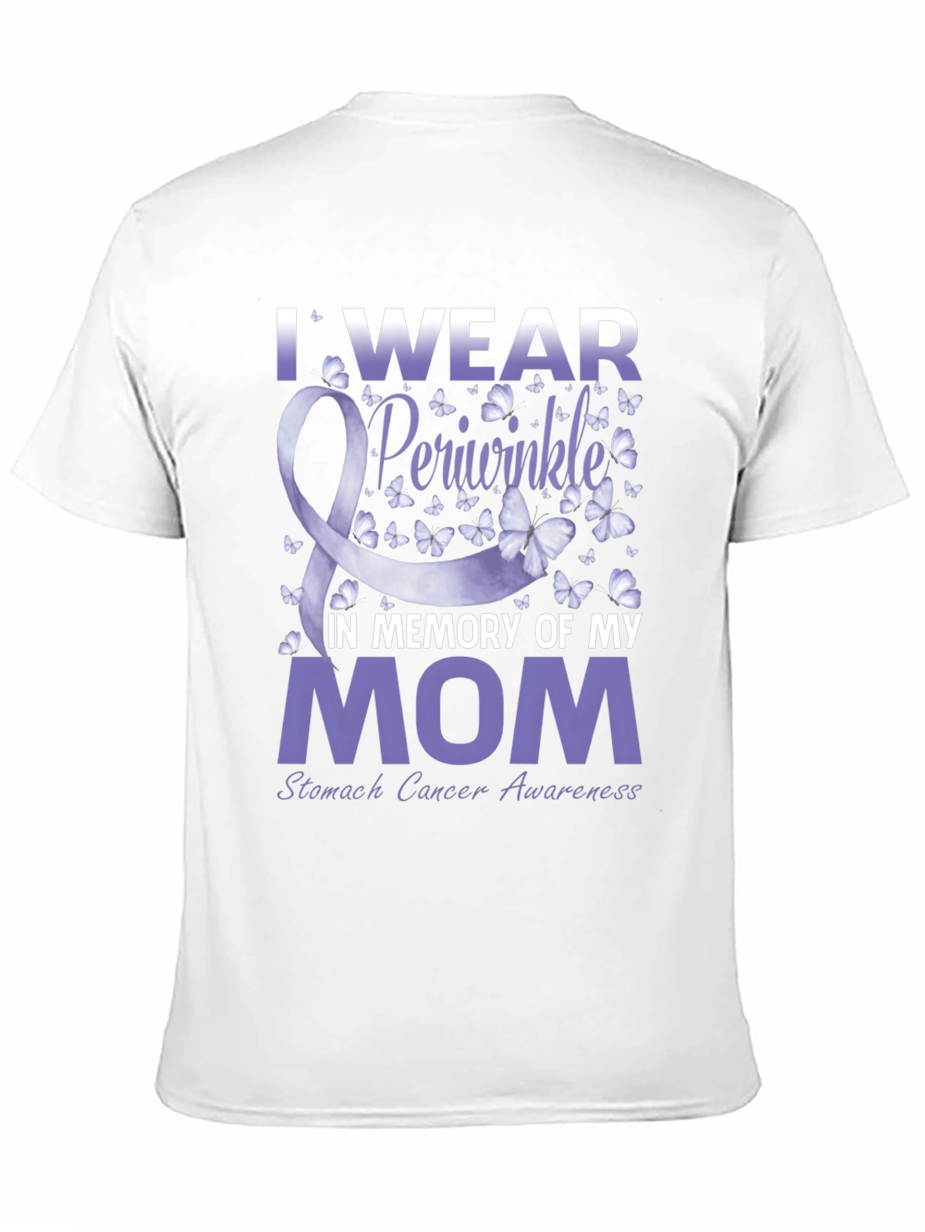 Black I Wear Periwinkle Stomach Cancer Awareness T-Shirt view 11