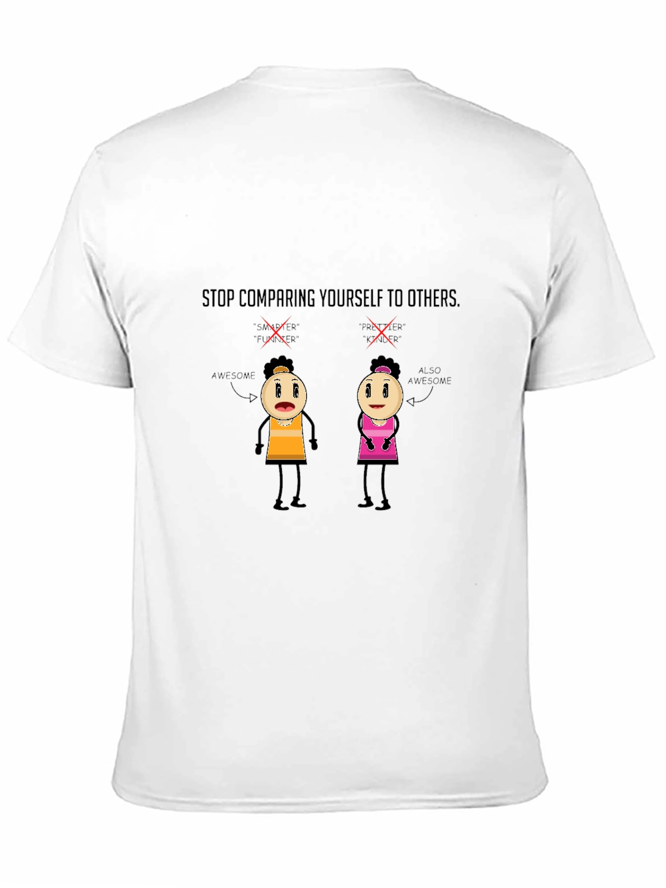 Black Motivational Graphic Tee - Stop Comparing! view 11