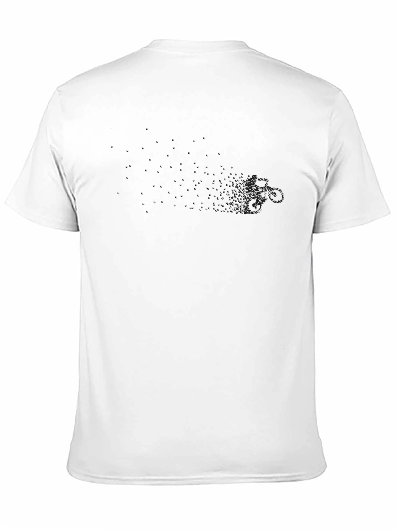 Black Men's Black Crew Neck T-Shirt with Subtle Chest Design view 11