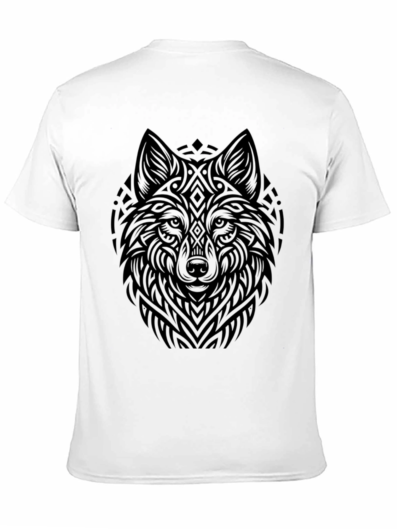 Black Wolf Graphic Print Black T-Shirt view 11