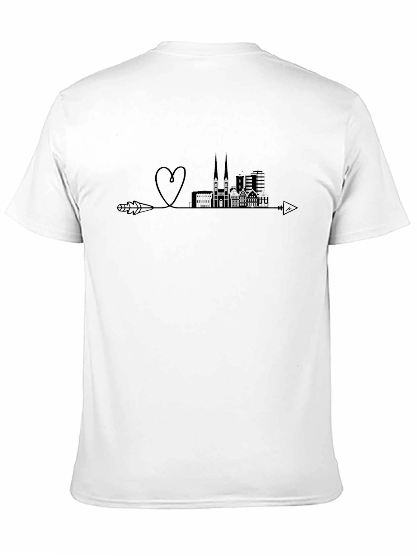 Black City Skyline Arrow T-Shirt view 11