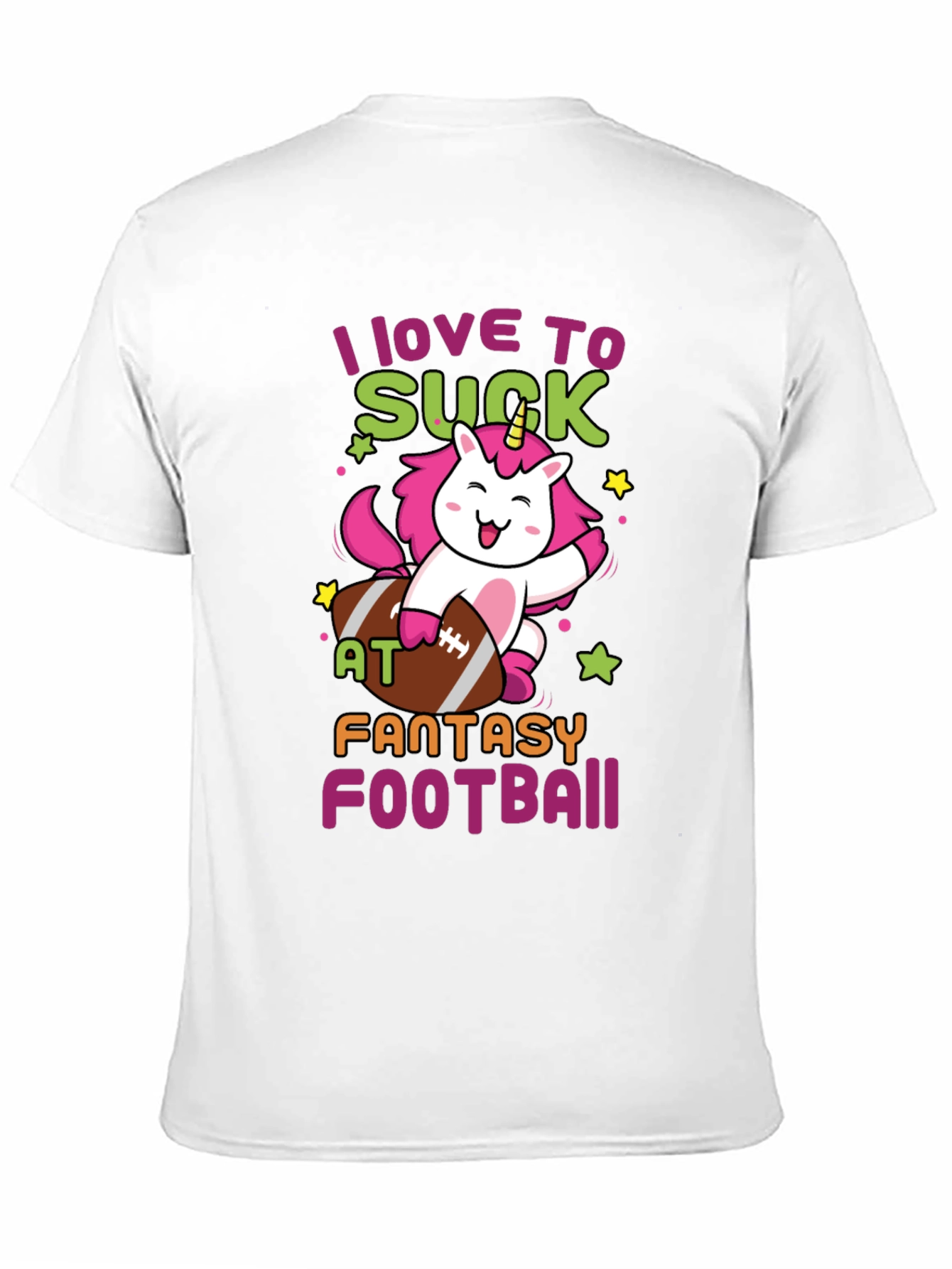Black Unicorn Fantasy Football T-Shirt - I Love To Suck At... view 11