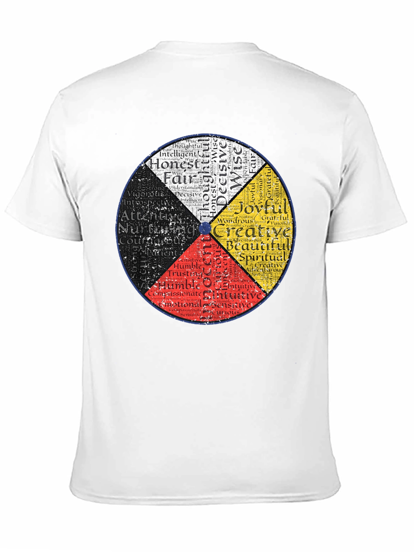 Black Medicine Wheel Black T-Shirt: Indigenous Wisdom Design view 11