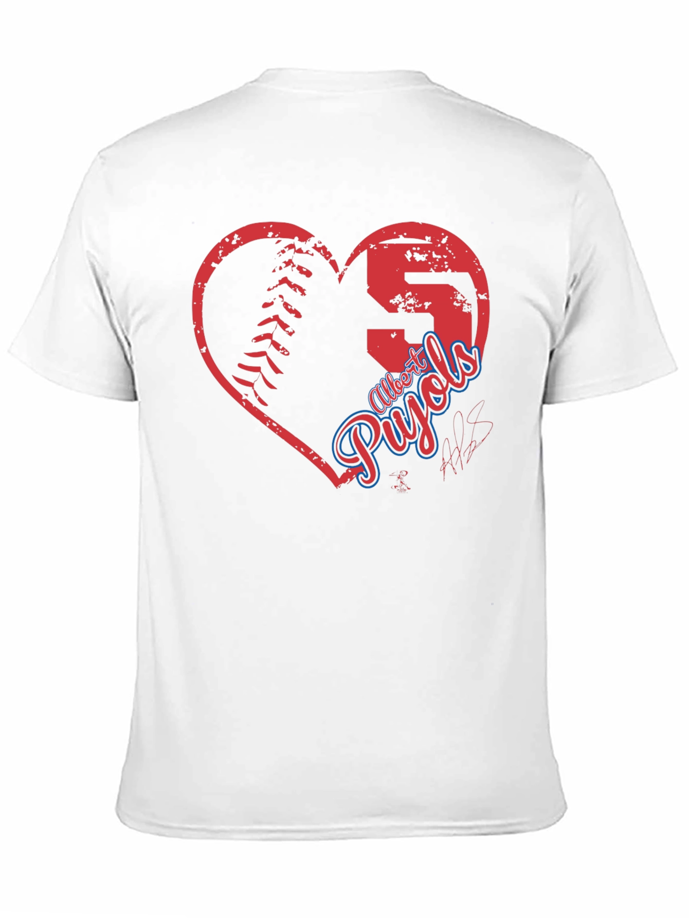 Black Albert Pujols Baseball Heart T-Shirt view 11