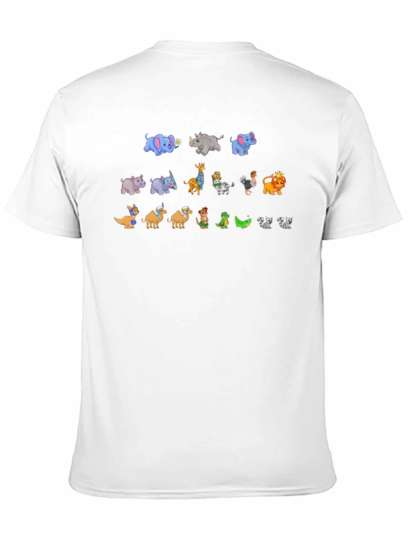 Black Cartoon Animals T-Shirt view 11