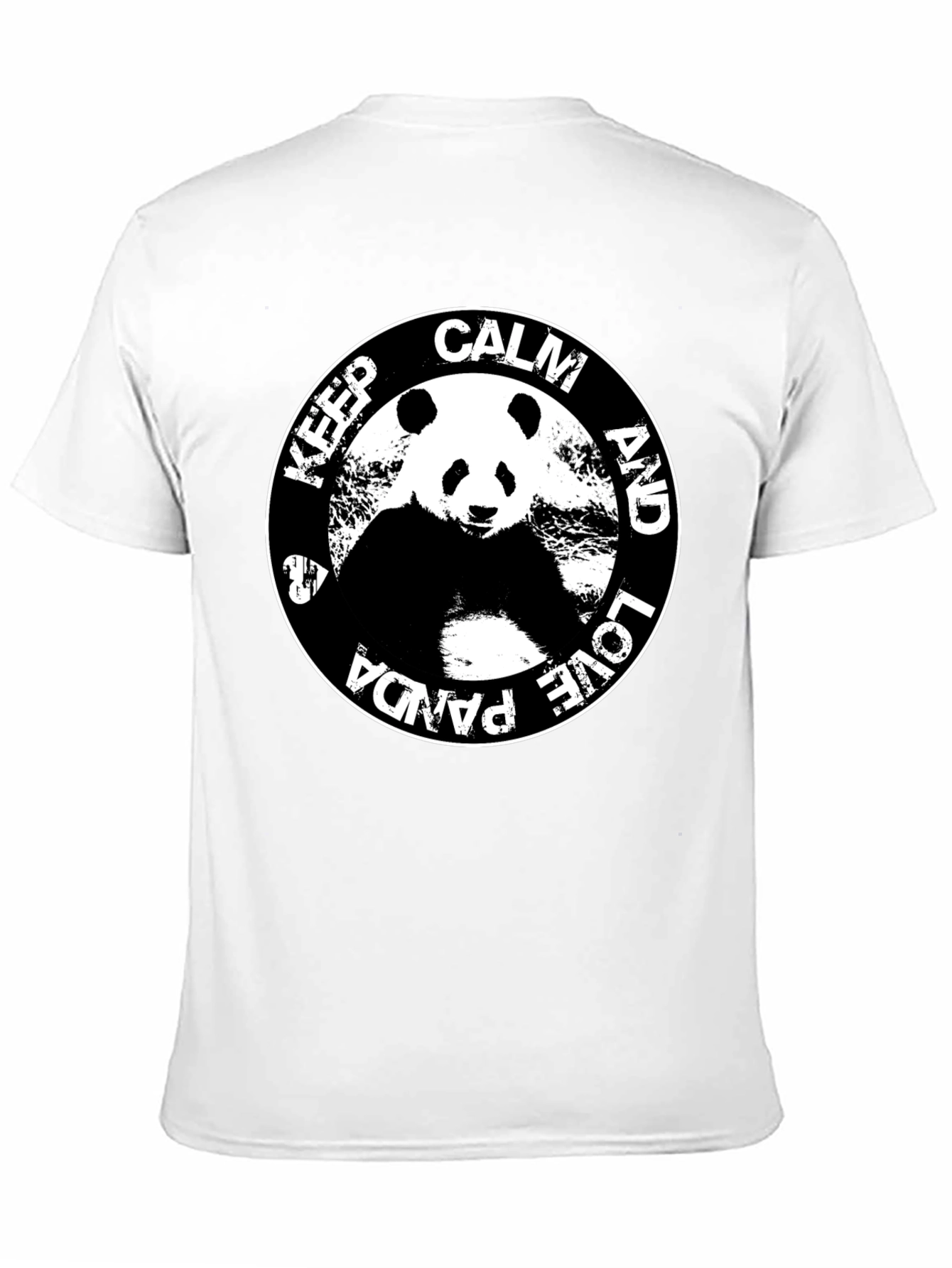 Black Keep Calm & Love Panda T-Shirt - Black Cotton Tee view 11
