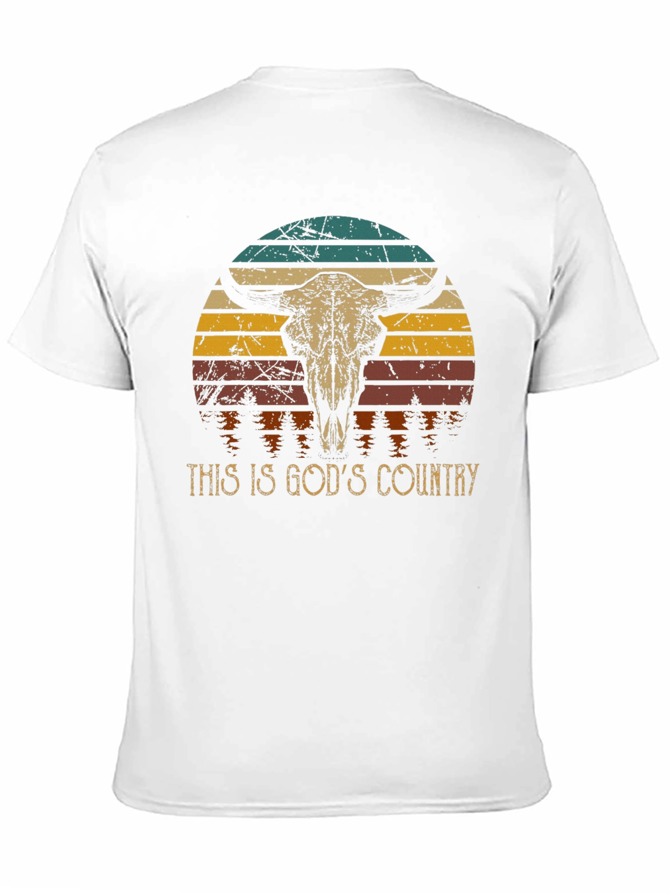 Black God's Country Bull Skull Graphic Tee view 11