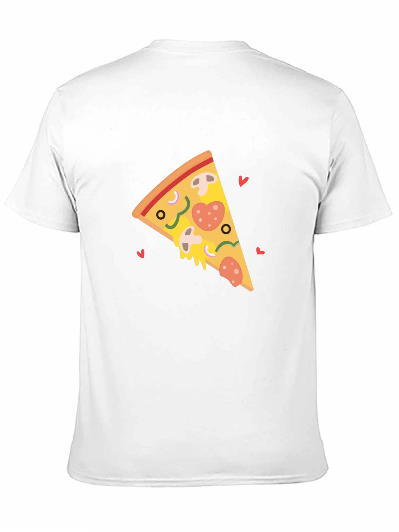 Black Pizza Slice Heart Black T-Shirt view 11