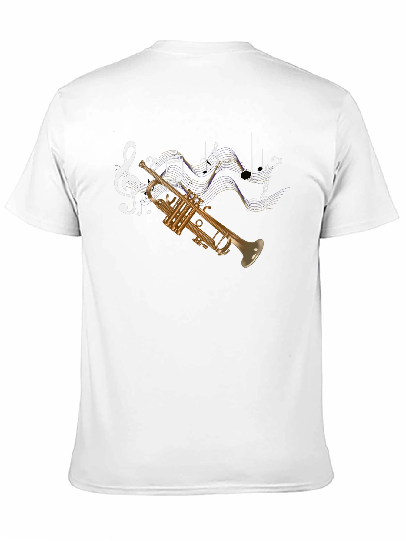 Black Trumpet & Music Note Graphic Tee view 11