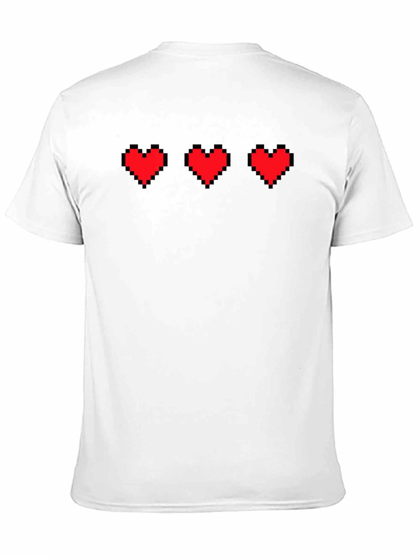 Black Pixel Heart Gamer Tee - Black Graphic T-Shirt view 11