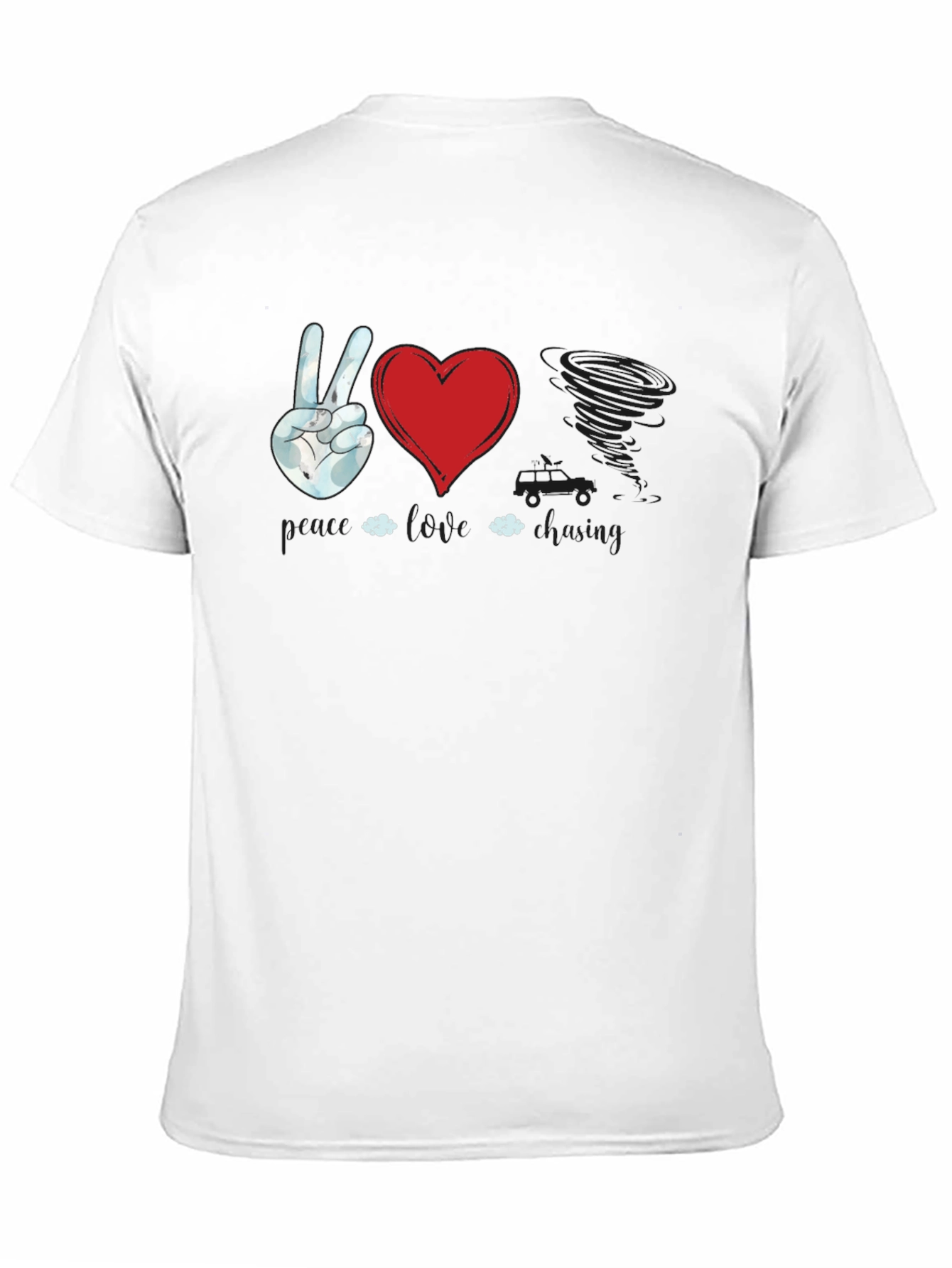 Black Peace Love Twister T-Shirt | Unique Graphic Tee view 11