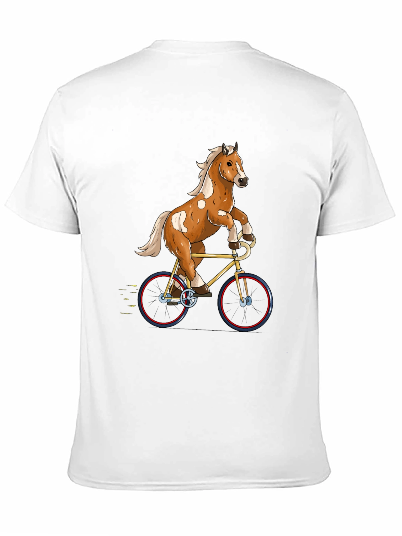 Black Horse Riding Bicycle Graphic Tee view 11