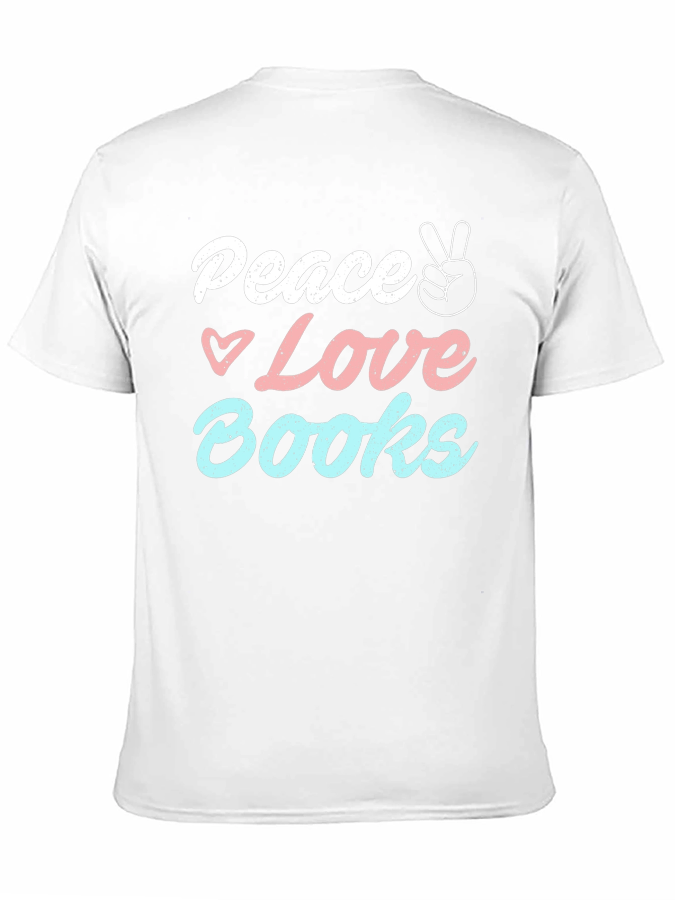Black Peace Love Books T-Shirt - Unisex Black Tee view 11