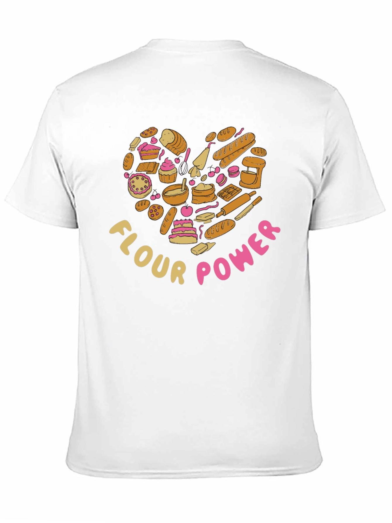 Black Flour Power Baker's Heart Graphic T-Shirt view 11