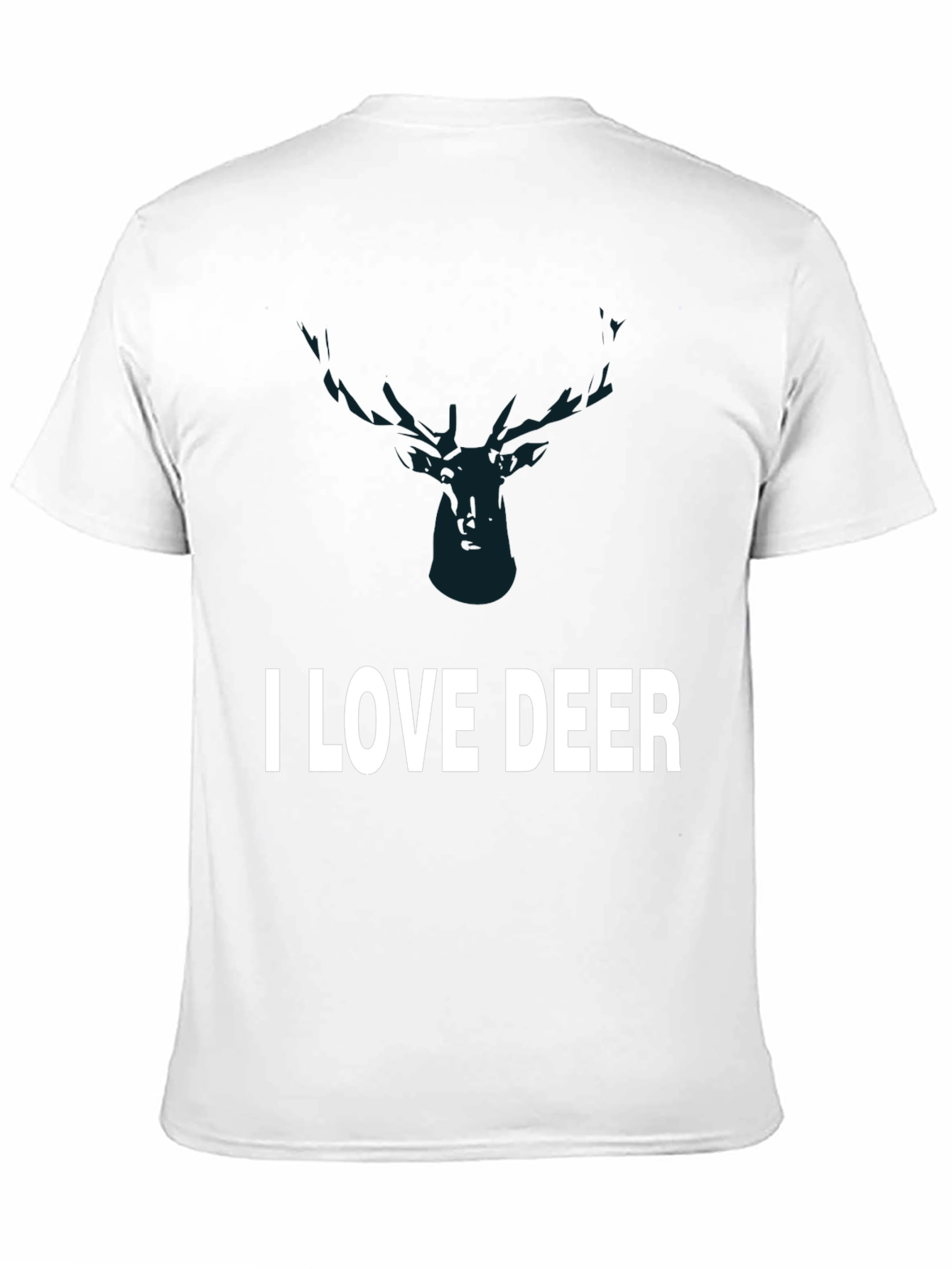 Black I Love Deer Graphic Tee - Black Cotton T-Shirt view 11
