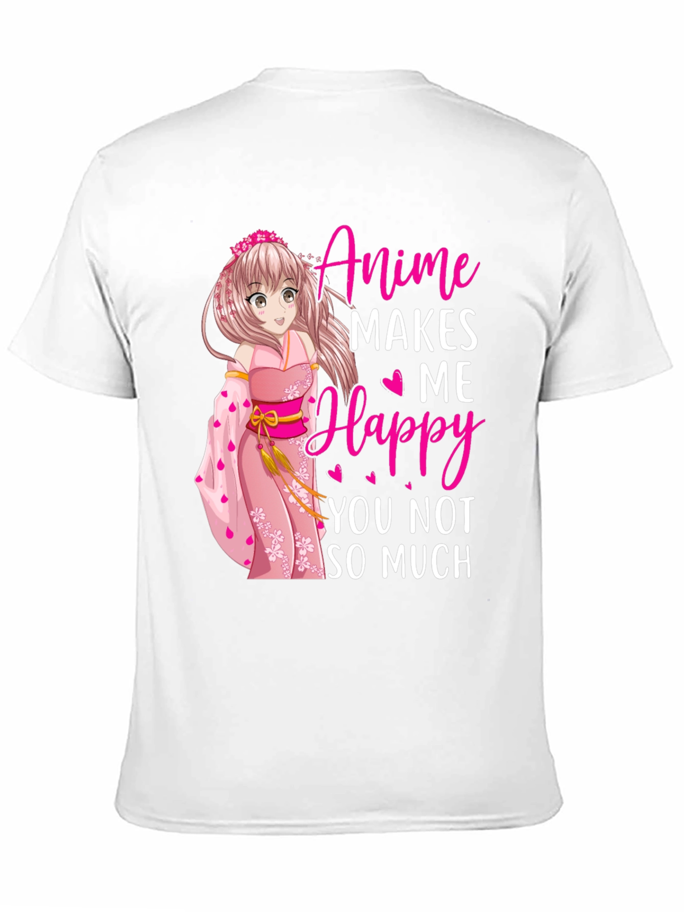 Black Anime Makes Me Happy T-Shirt view 11