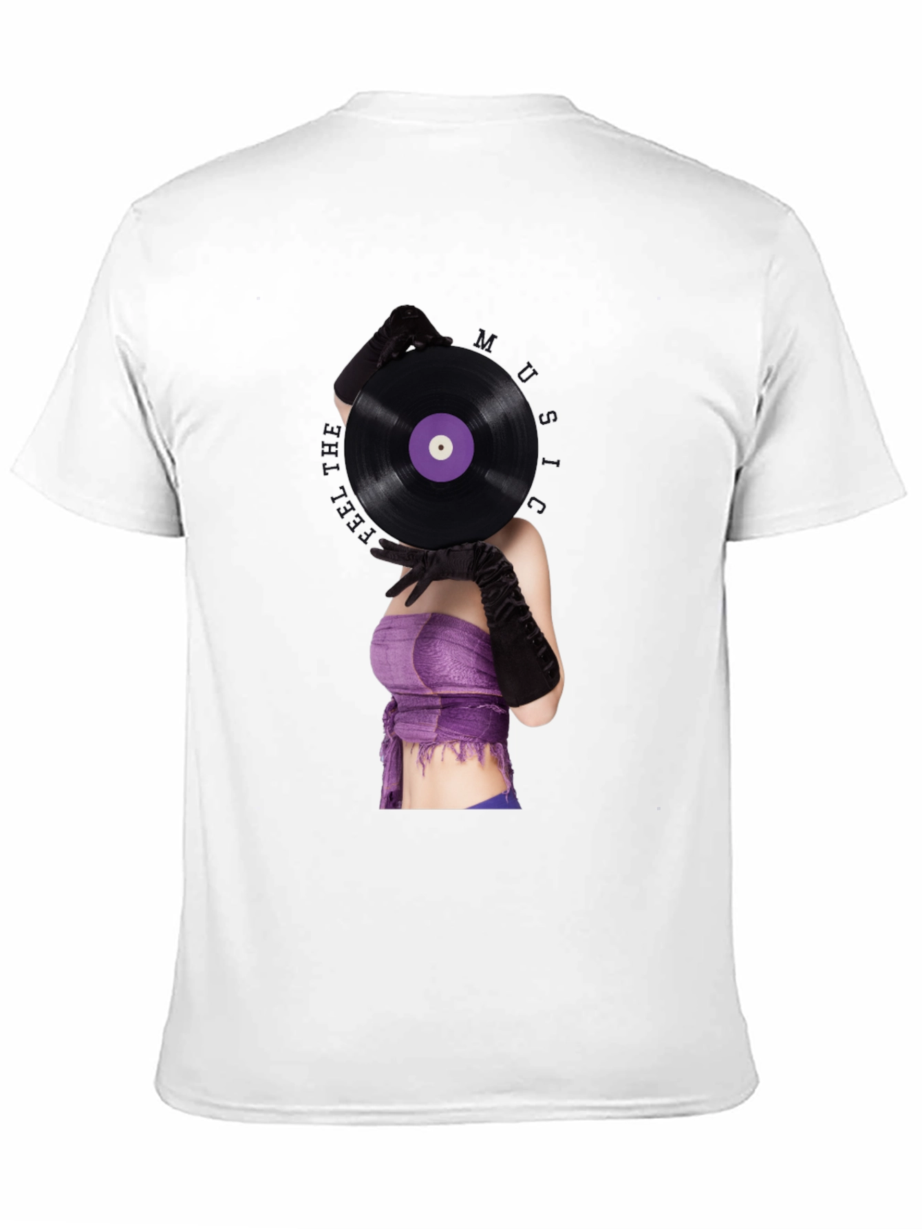 Black Vinyl Record Graphic Tee - Unique Music Lover Shirt view 11